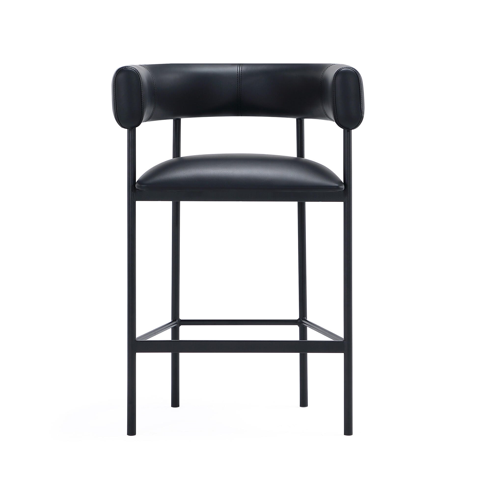 Manhattan Comfort Onda Counter Height Bar Stool, Black, large