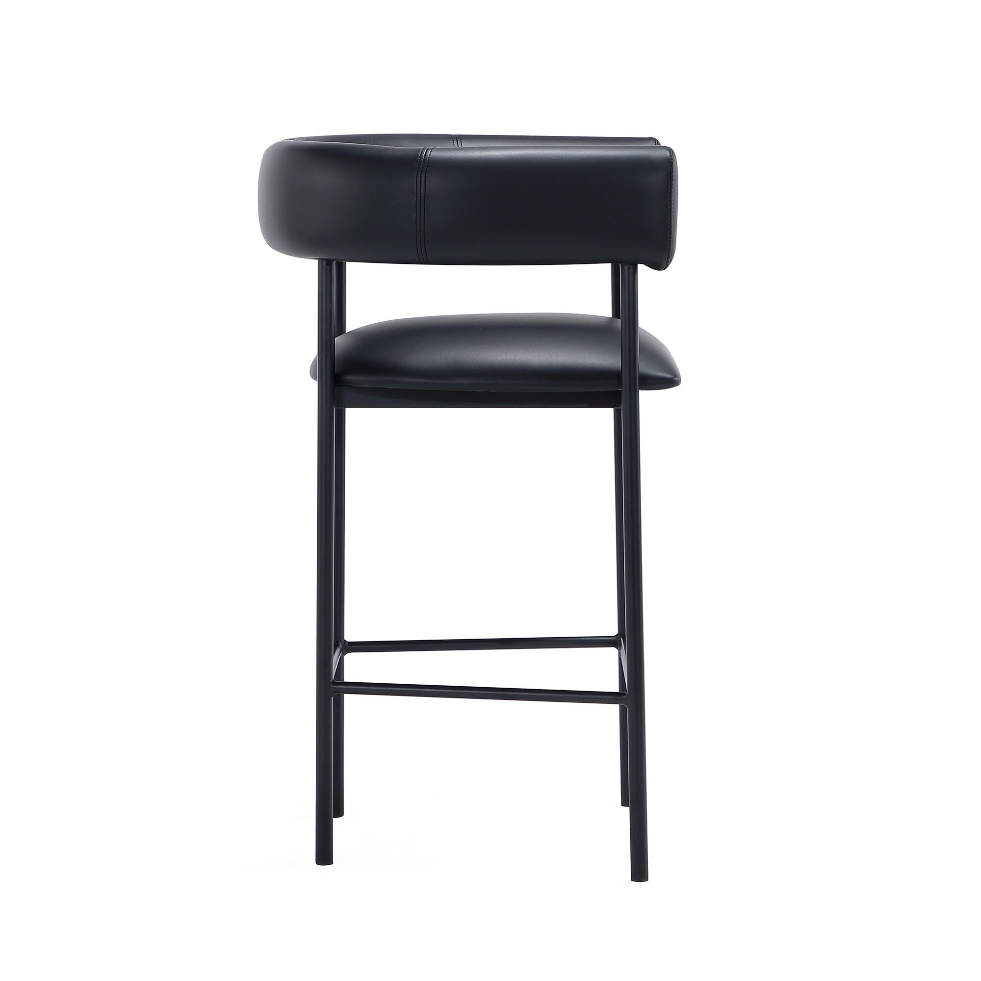 Manhattan Comfort Onda Counter Height Bar Stool, Black, large