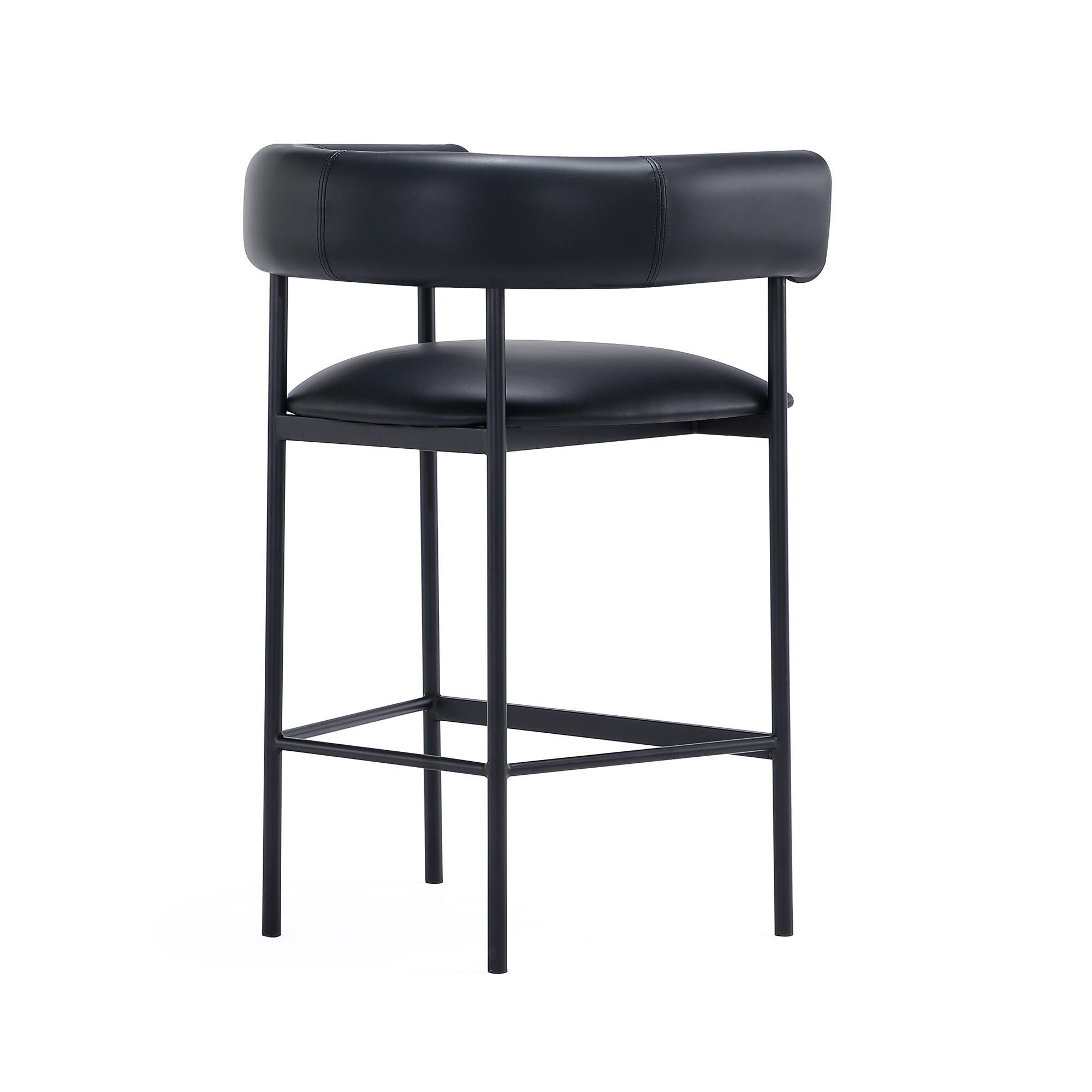 Manhattan Comfort Onda Counter Height Bar Stool, Black, large