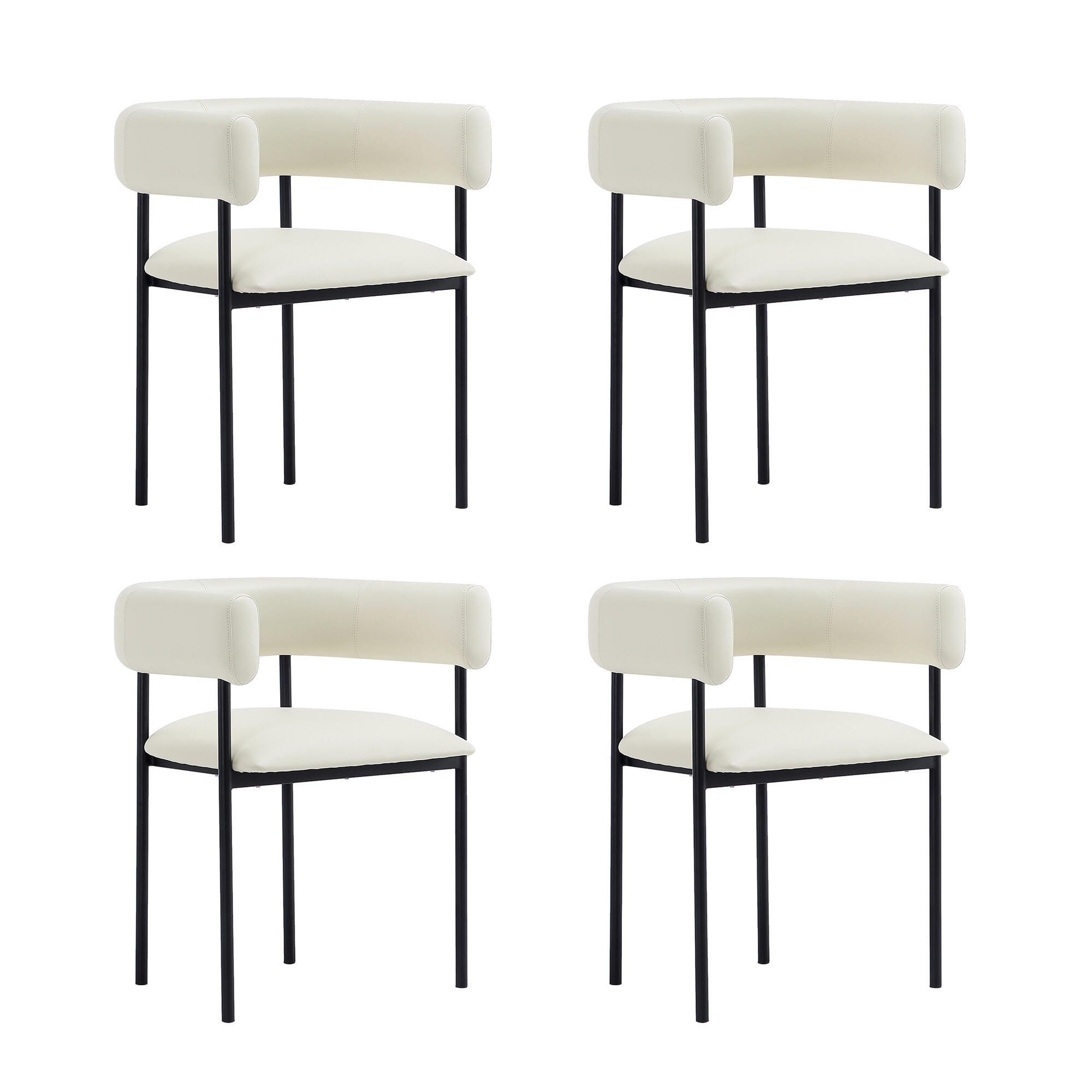 Manhattan Comfort Onda Dining Chair, Ivory, large
