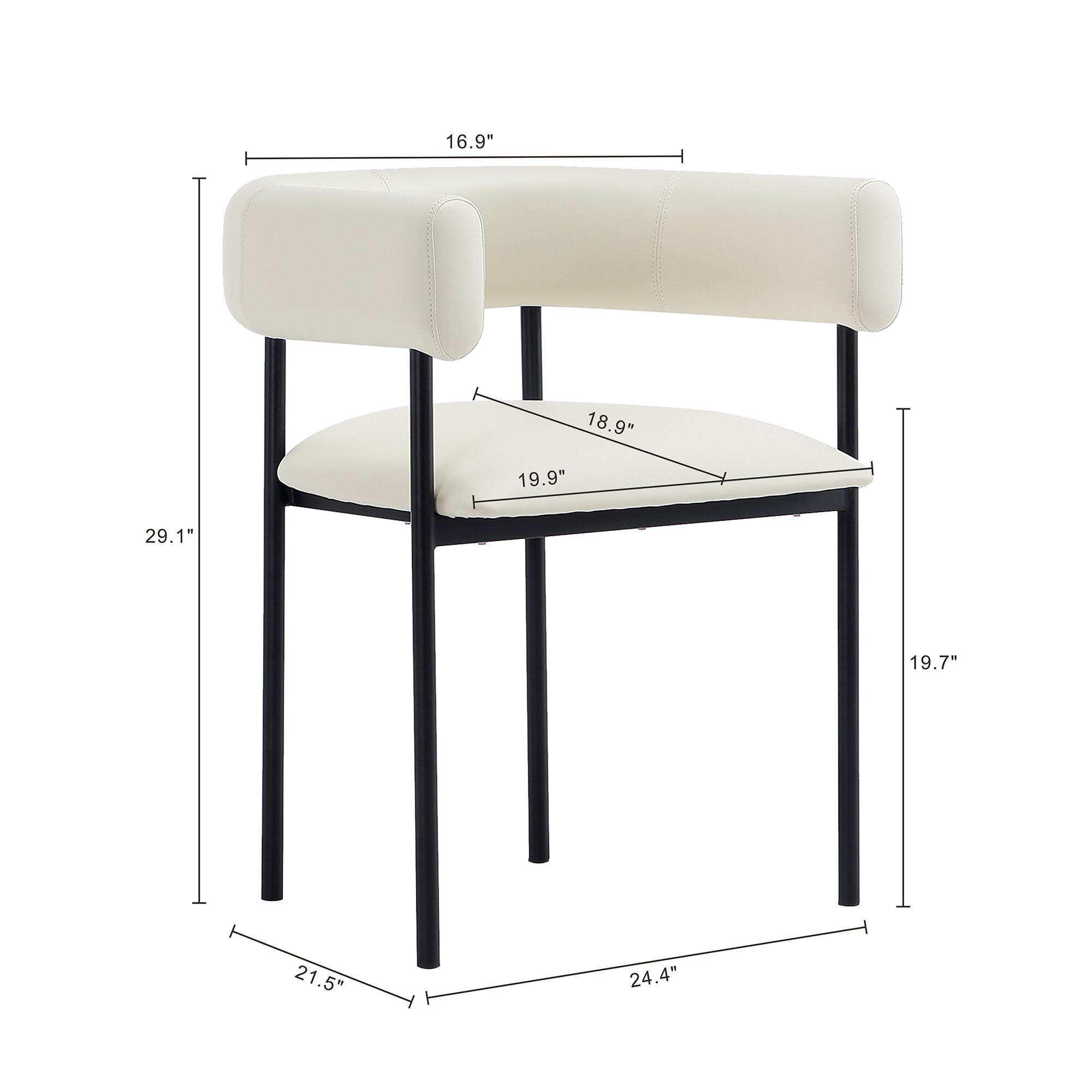 Manhattan Comfort Onda Dining Chair, Ivory, large