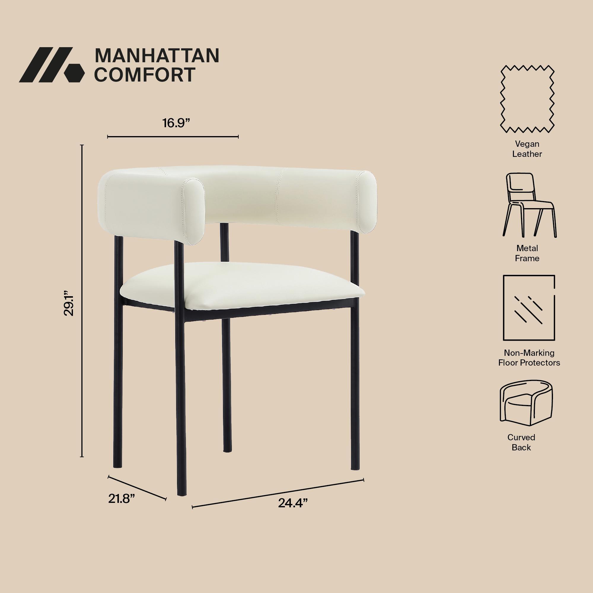 Manhattan Comfort Onda Dining Chair, Ivory, large
