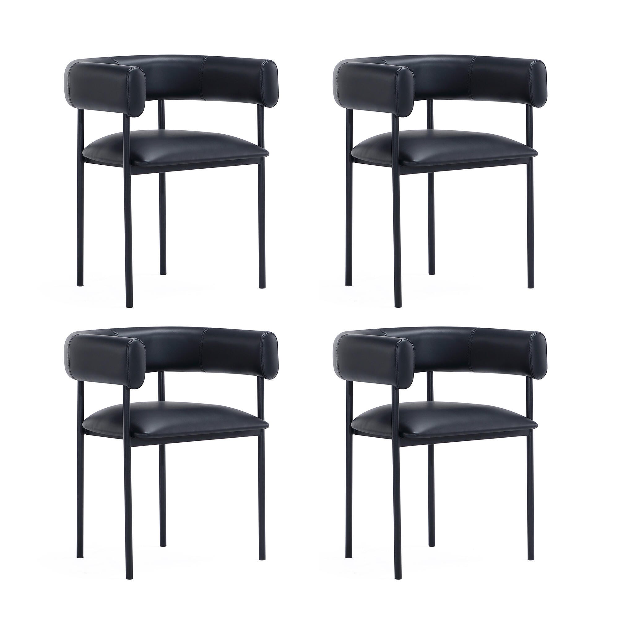 Manhattan Comfort Onda Dining Chair, Black, large