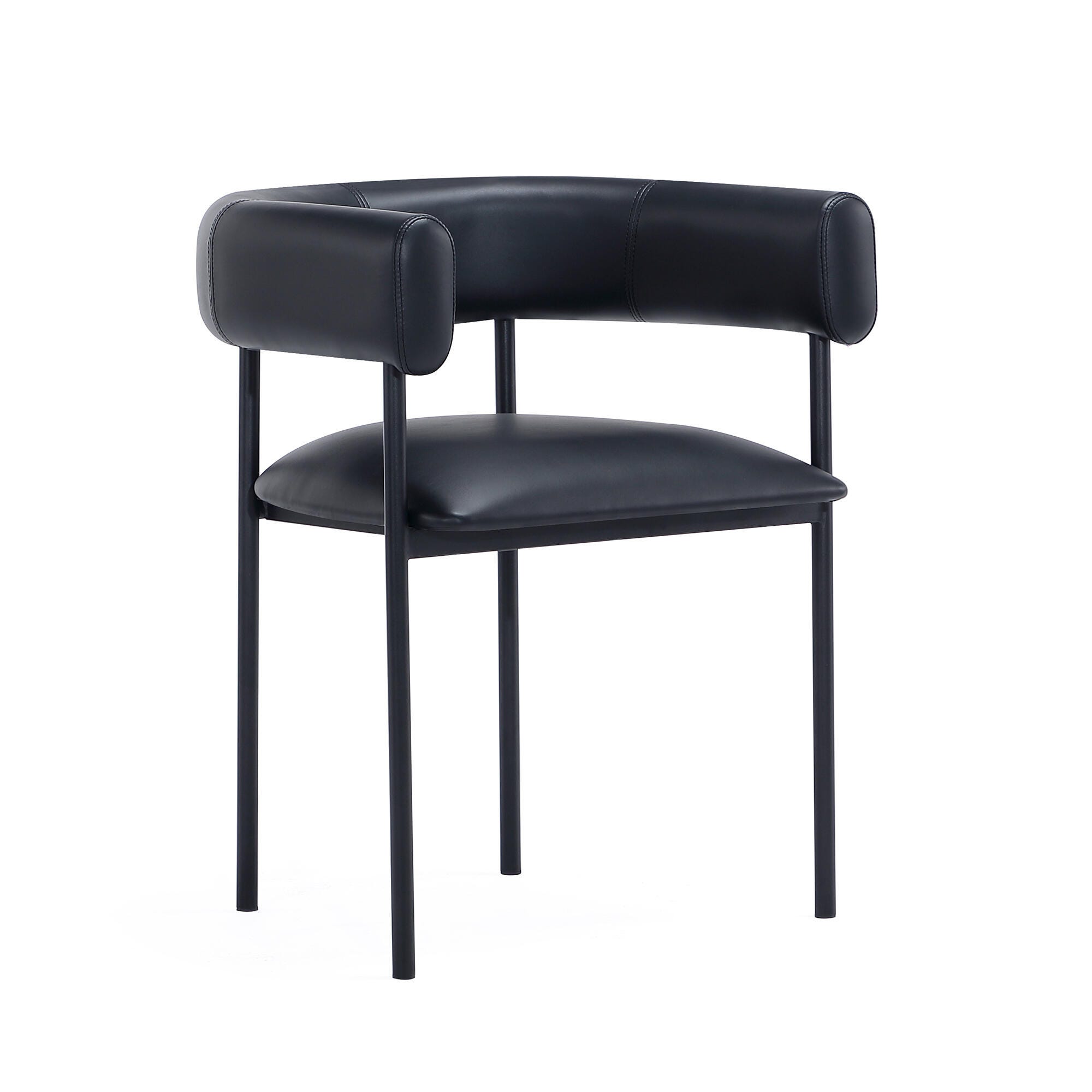 Manhattan Comfort Onda Dining Chair, Black, large