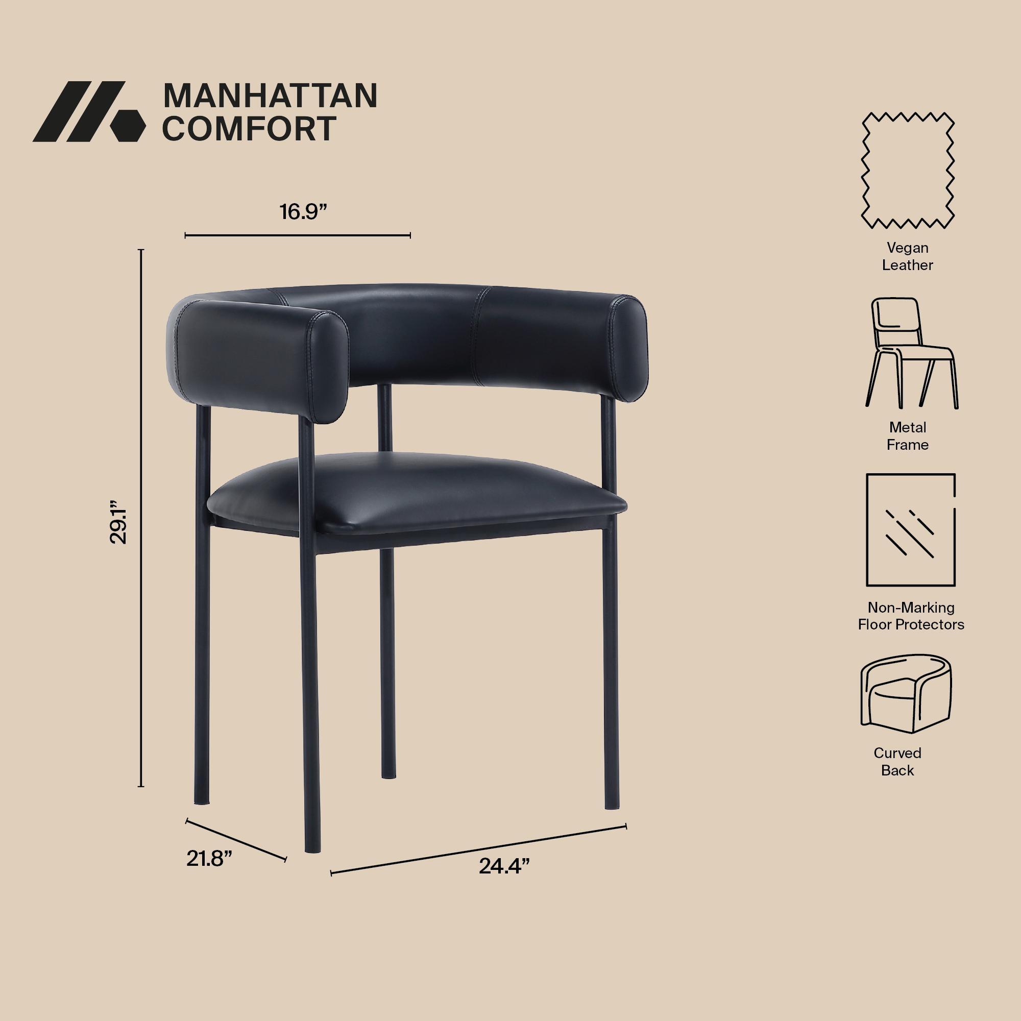 Manhattan Comfort Onda Dining Chair, Black, large