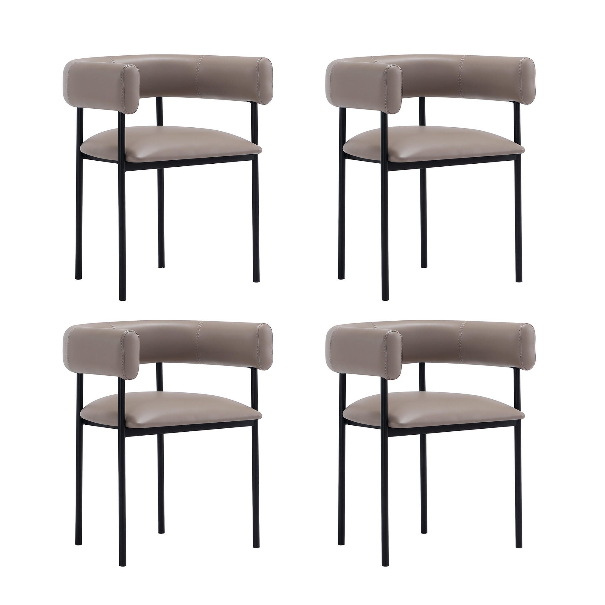 Manhattan Comfort Onda Dining Chair, Taupe, large