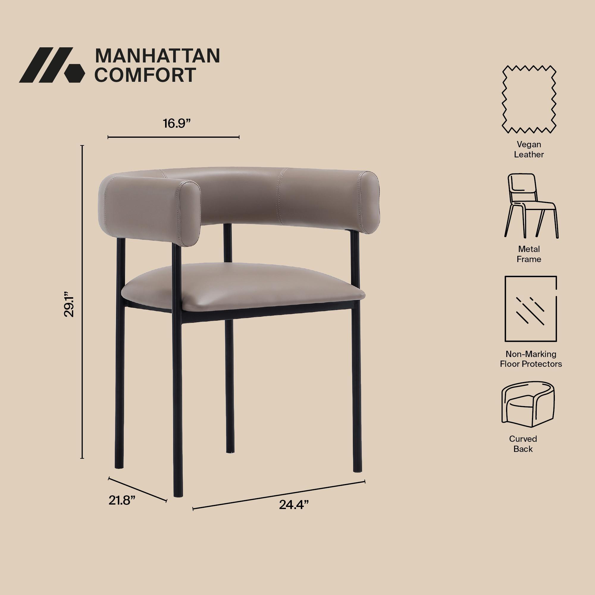 Manhattan Comfort Onda Dining Chair, Taupe, large
