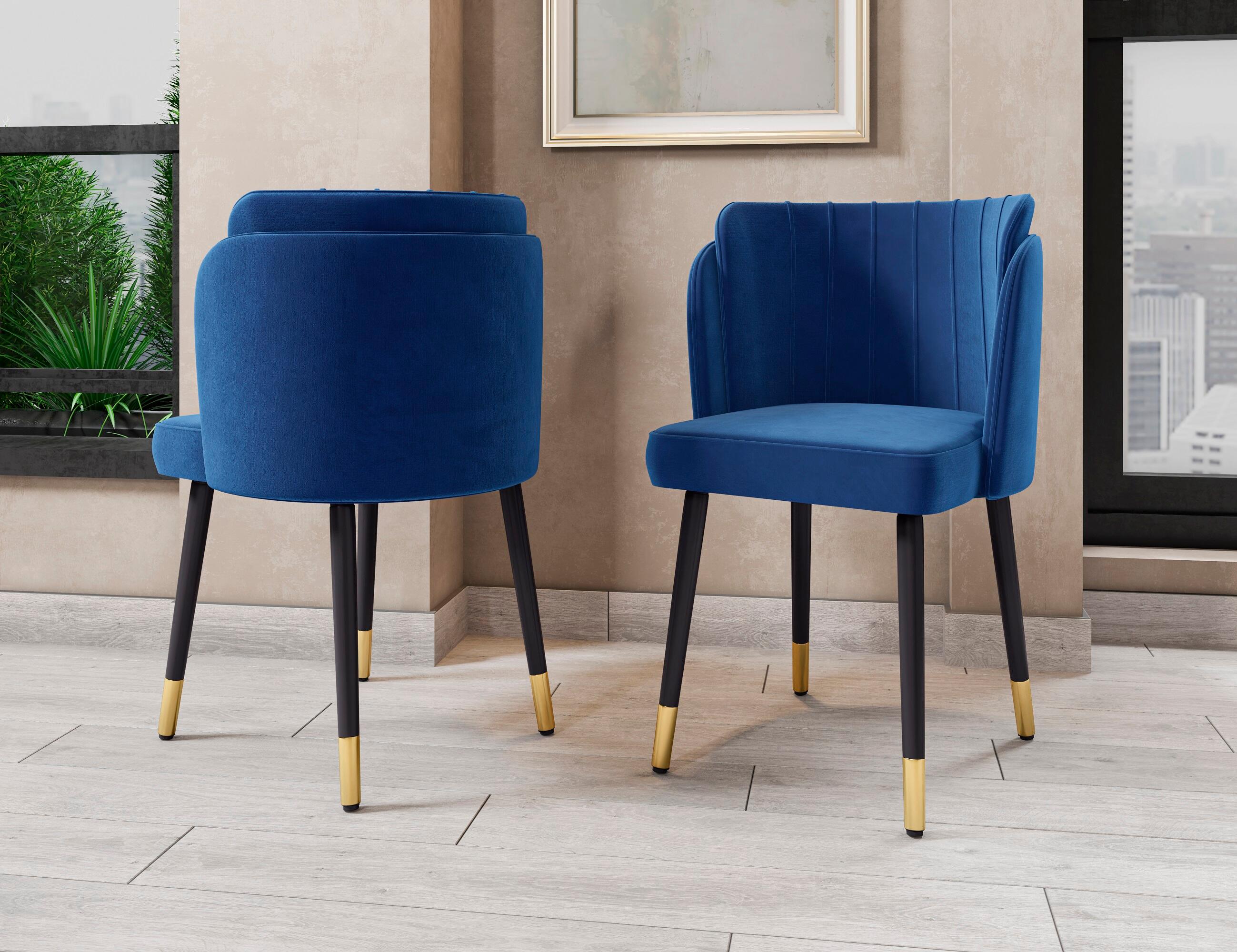 Manhattan Comfort Zephyr Dining Chair, Blue, rollover