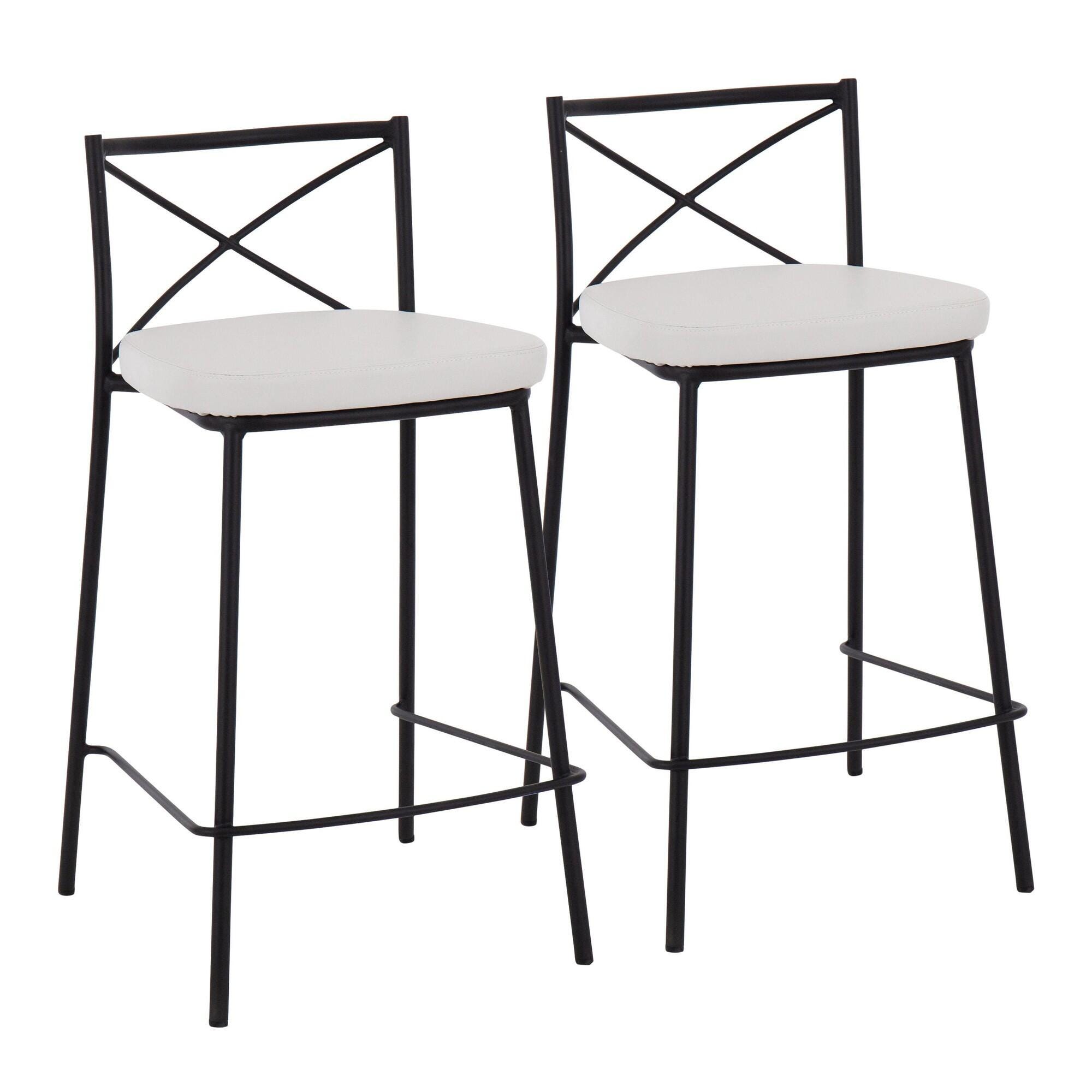 LumiSource Charlotte Counter Height Bar Stool (Set of 2)
