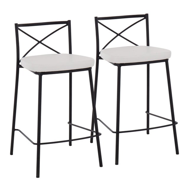 LumiSource Charlotte Counter Height Bar Stool (Set of 2)