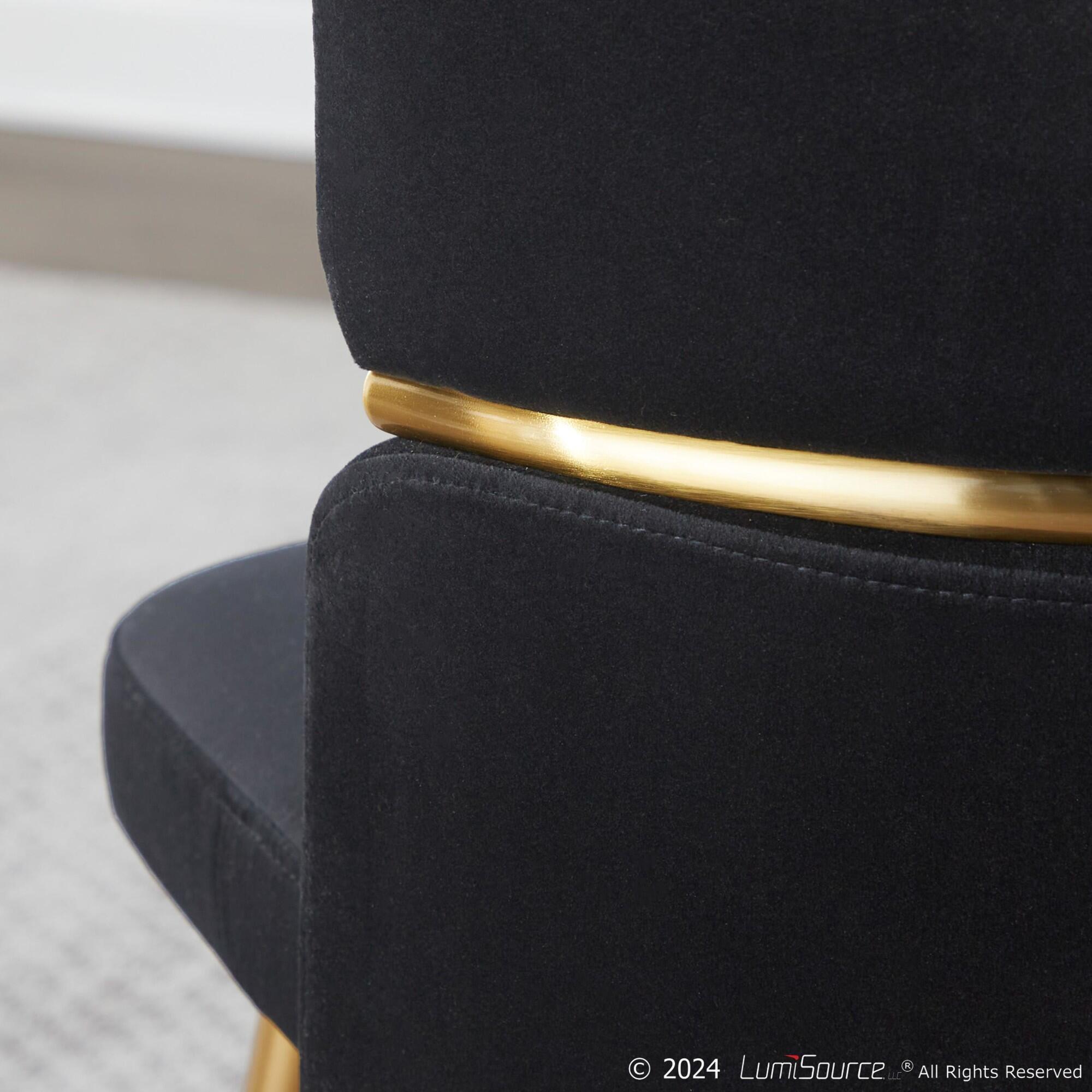 LumiSource Cinch Dining Chair (Set of 2), Black/Gold, large