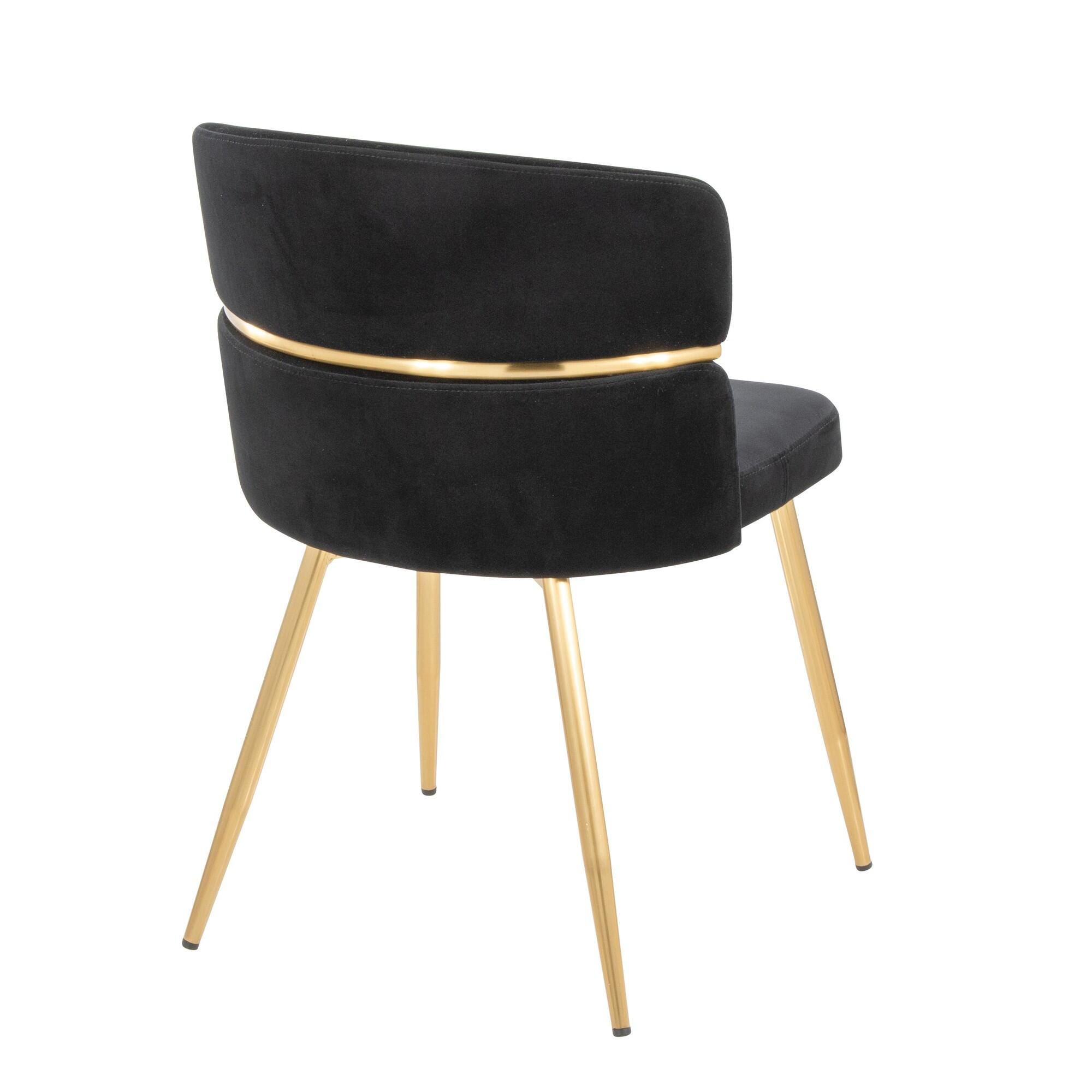 LumiSource Cinch Dining Chair (Set of 2), Black/Gold, large