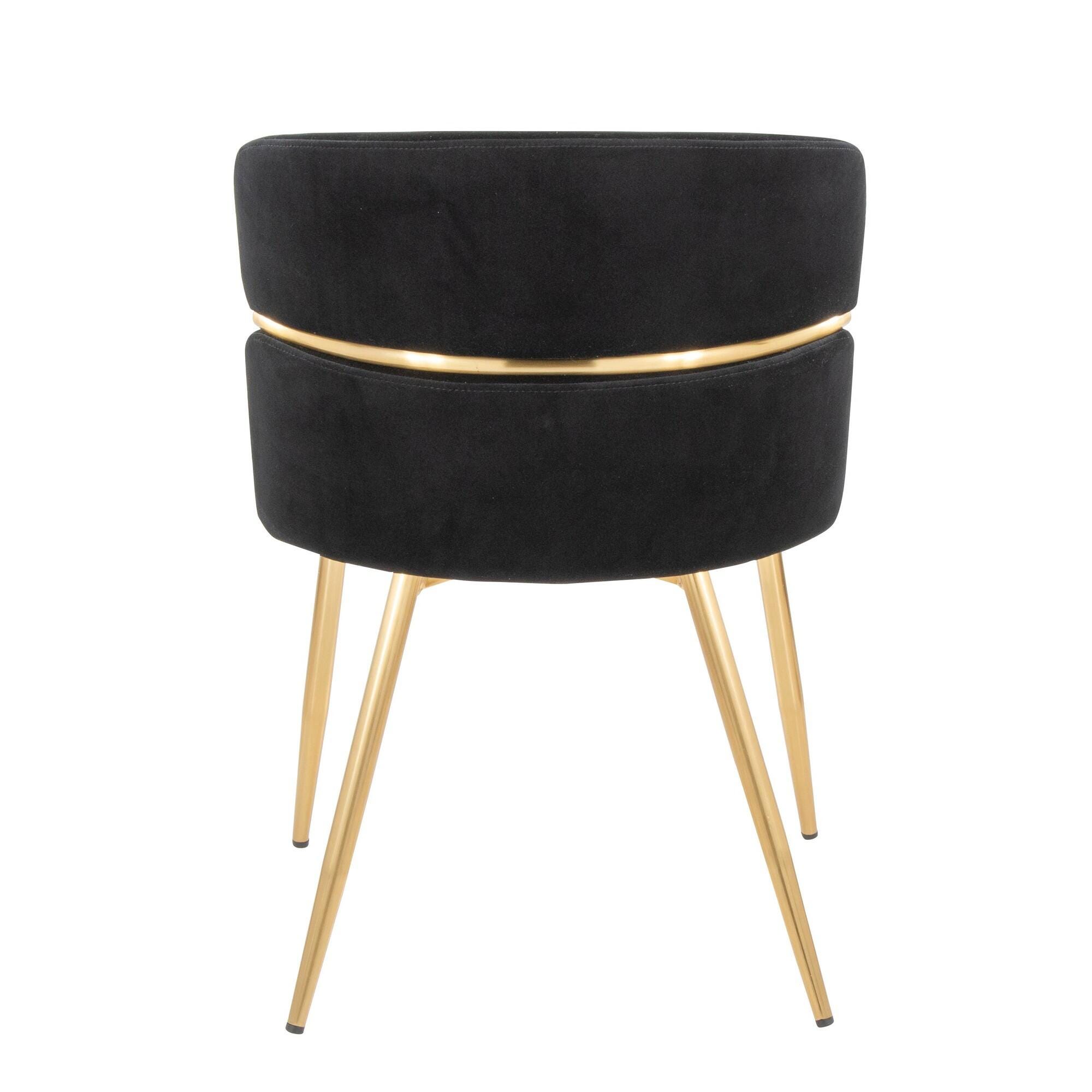 LumiSource Cinch Dining Chair (Set of 2), Black/Gold, large