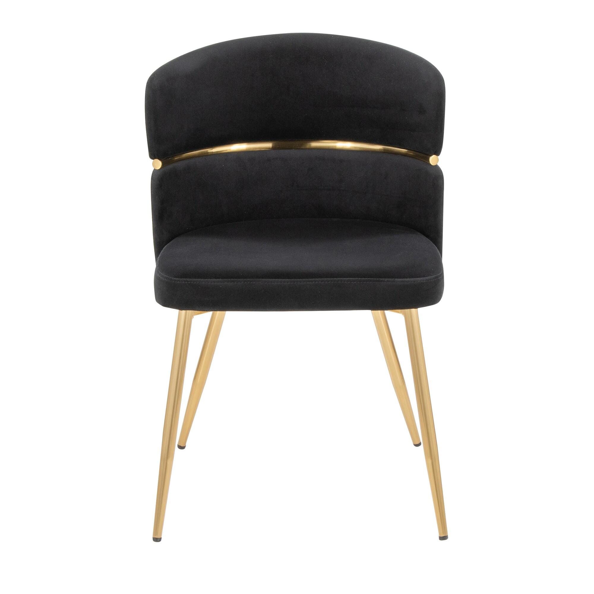 LumiSource Cinch Dining Chair (Set of 2), Black/Gold, large