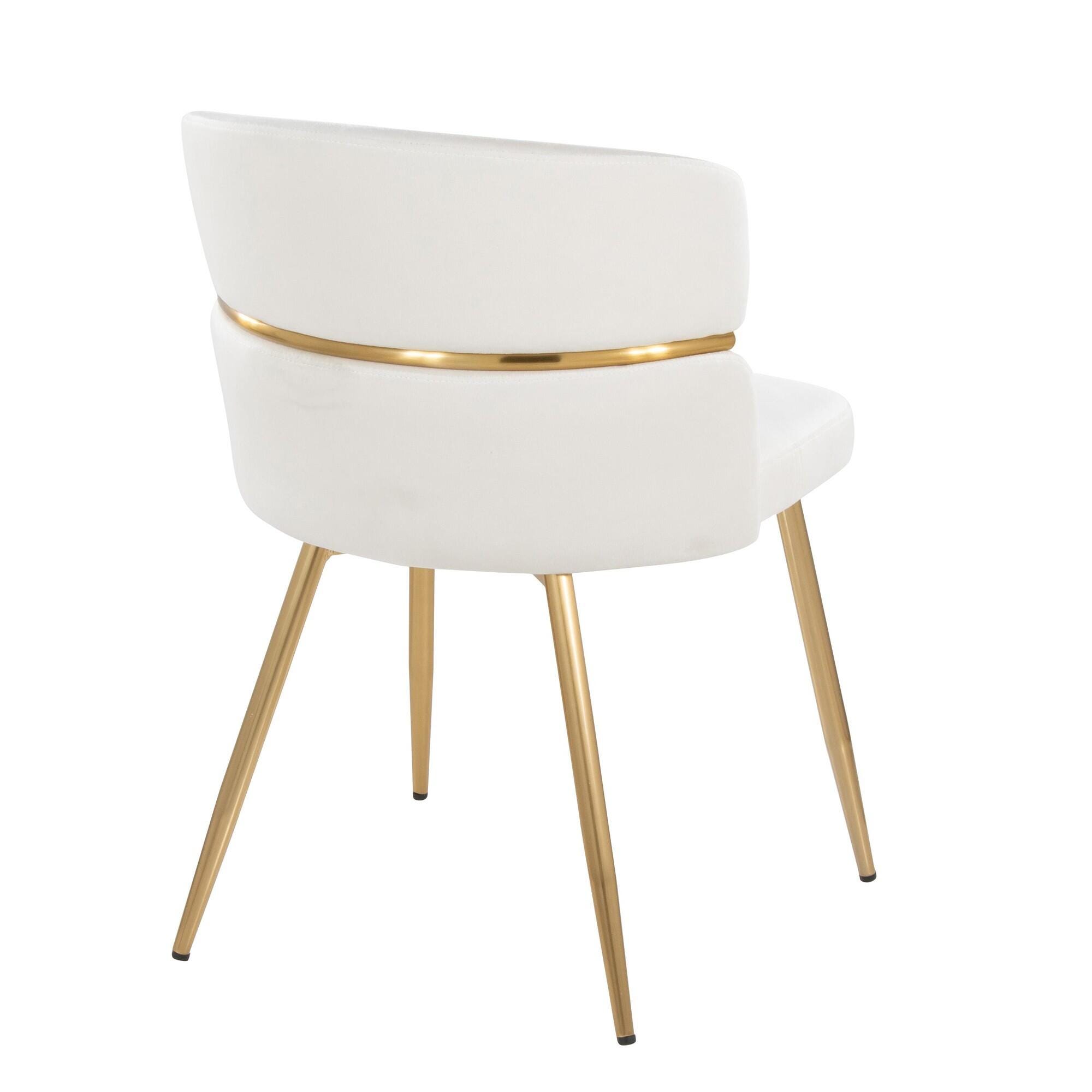 LumiSource Cinch Dining Chair (Set of 2), Cream/Gold, large
