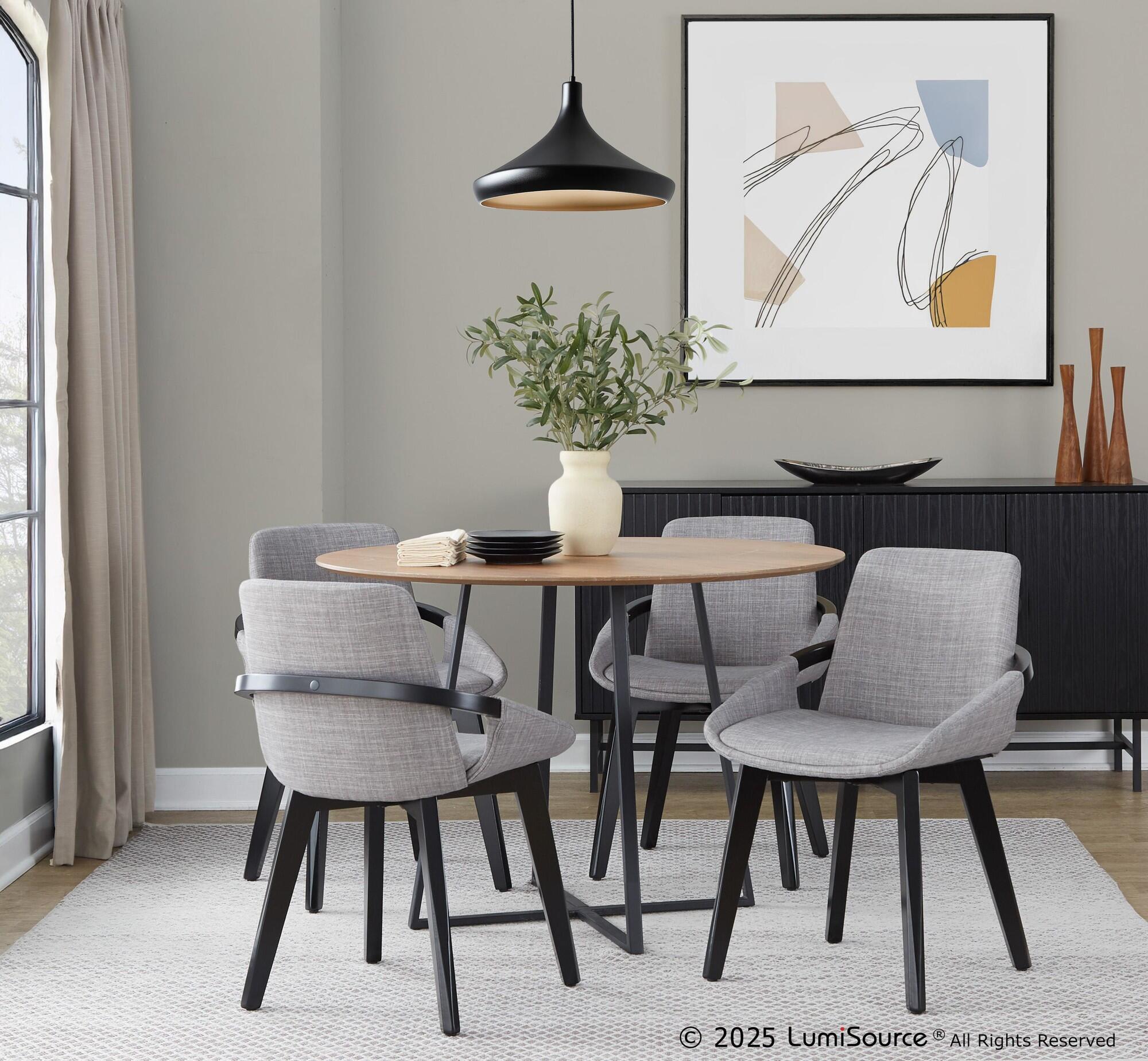 LumiSource Cosmo Dining Chair, Gray/Black, rollover