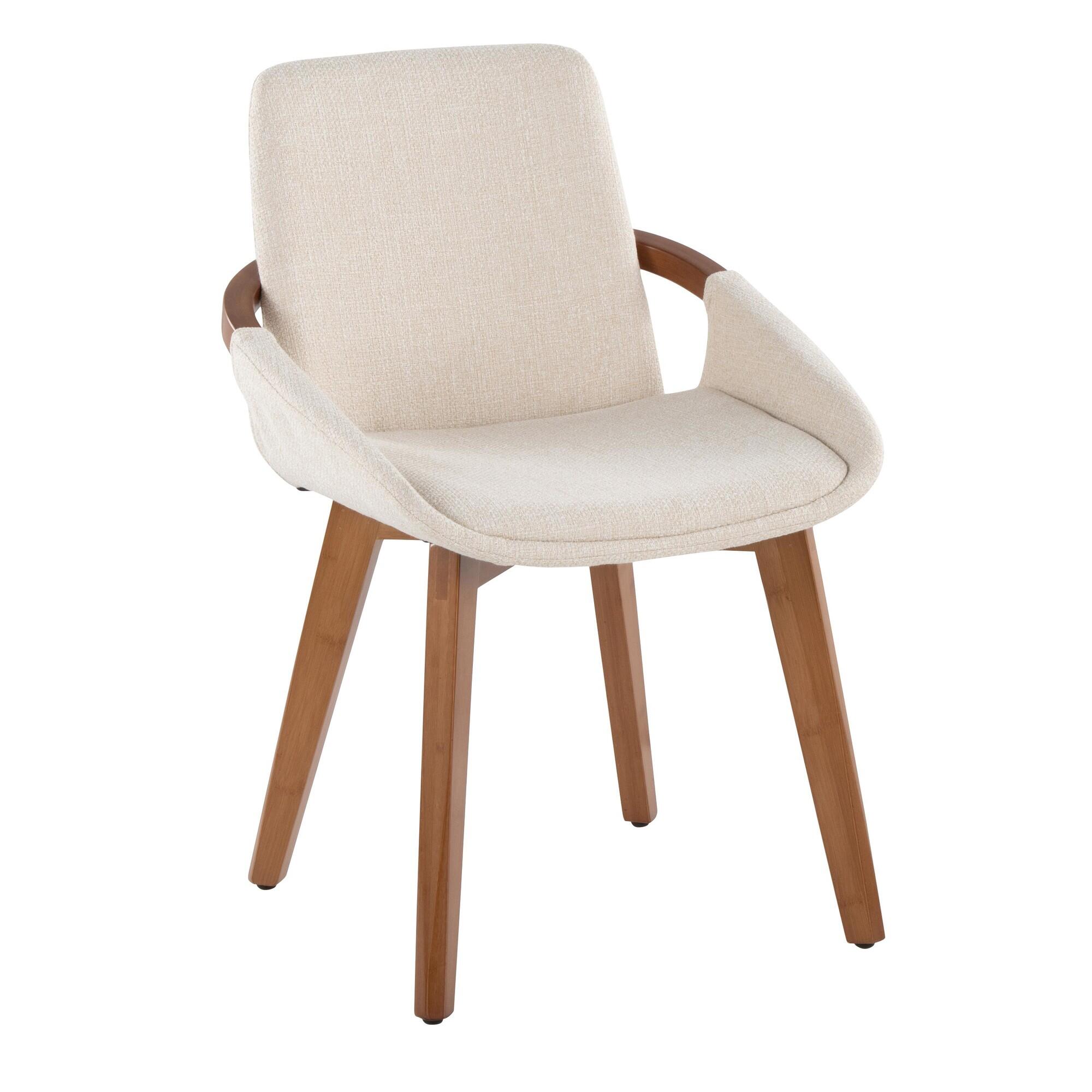 LumiSource Cosmo Dining Chair, Cream/Brown, large