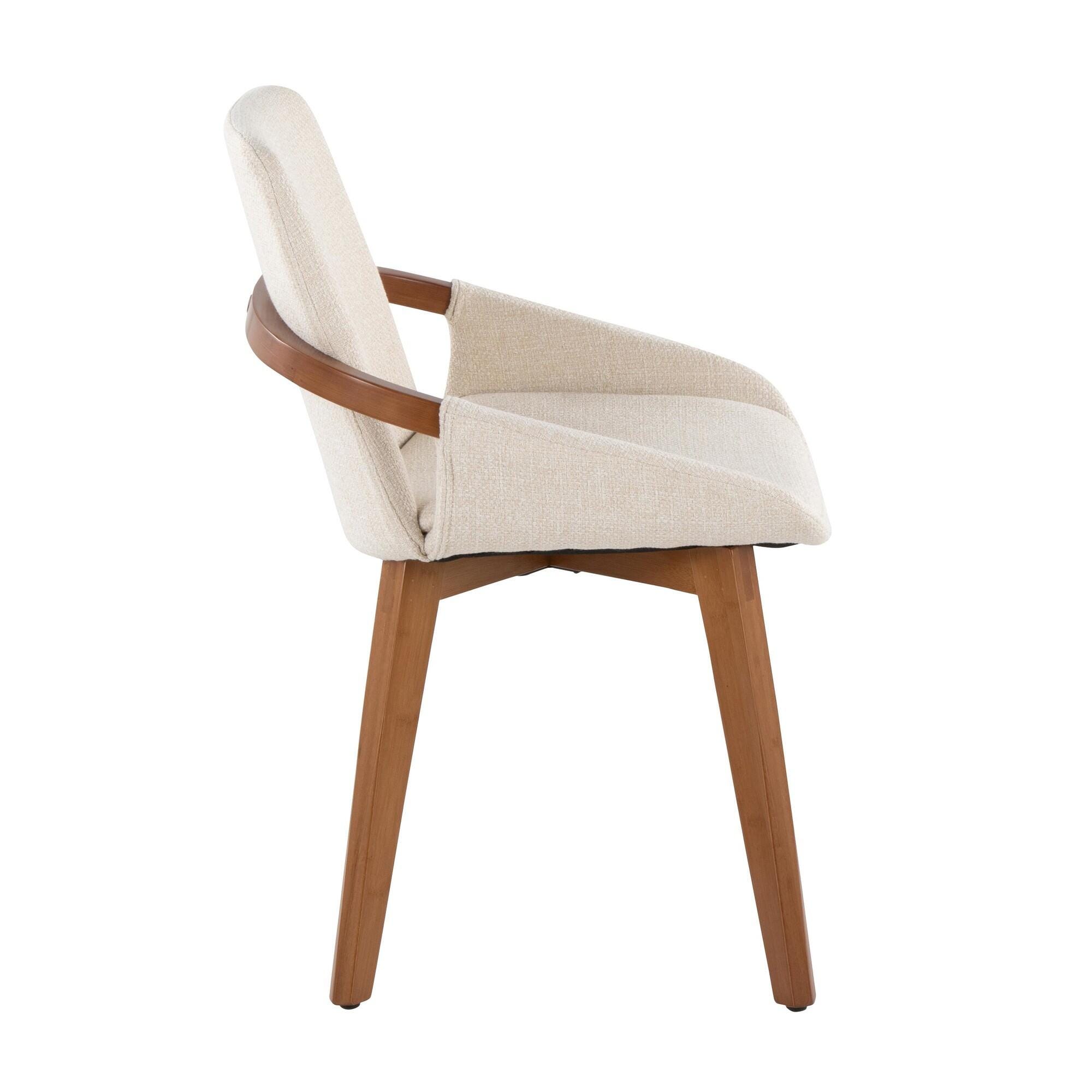 LumiSource Cosmo Dining Chair, Cream/Brown, large