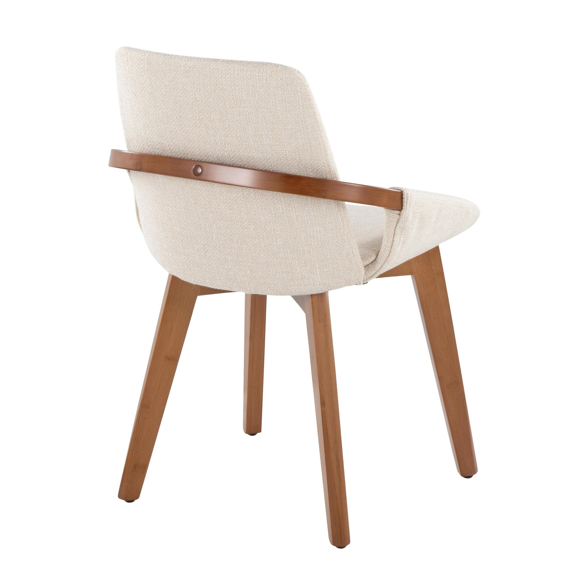 LumiSource Cosmo Dining Chair, Cream/Brown, large