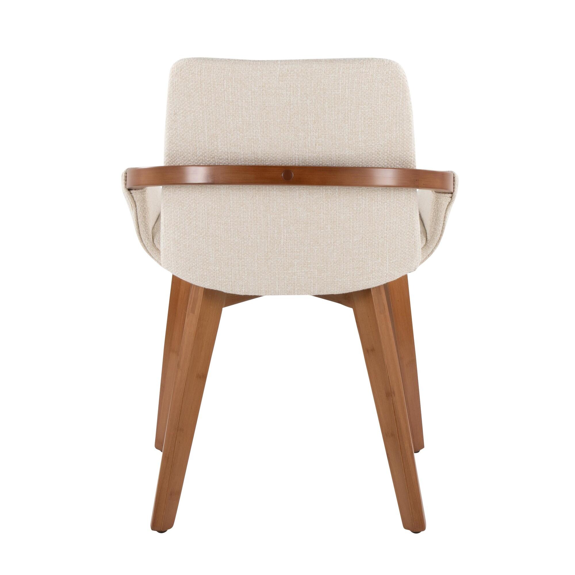 LumiSource Cosmo Dining Chair, Cream/Brown, large