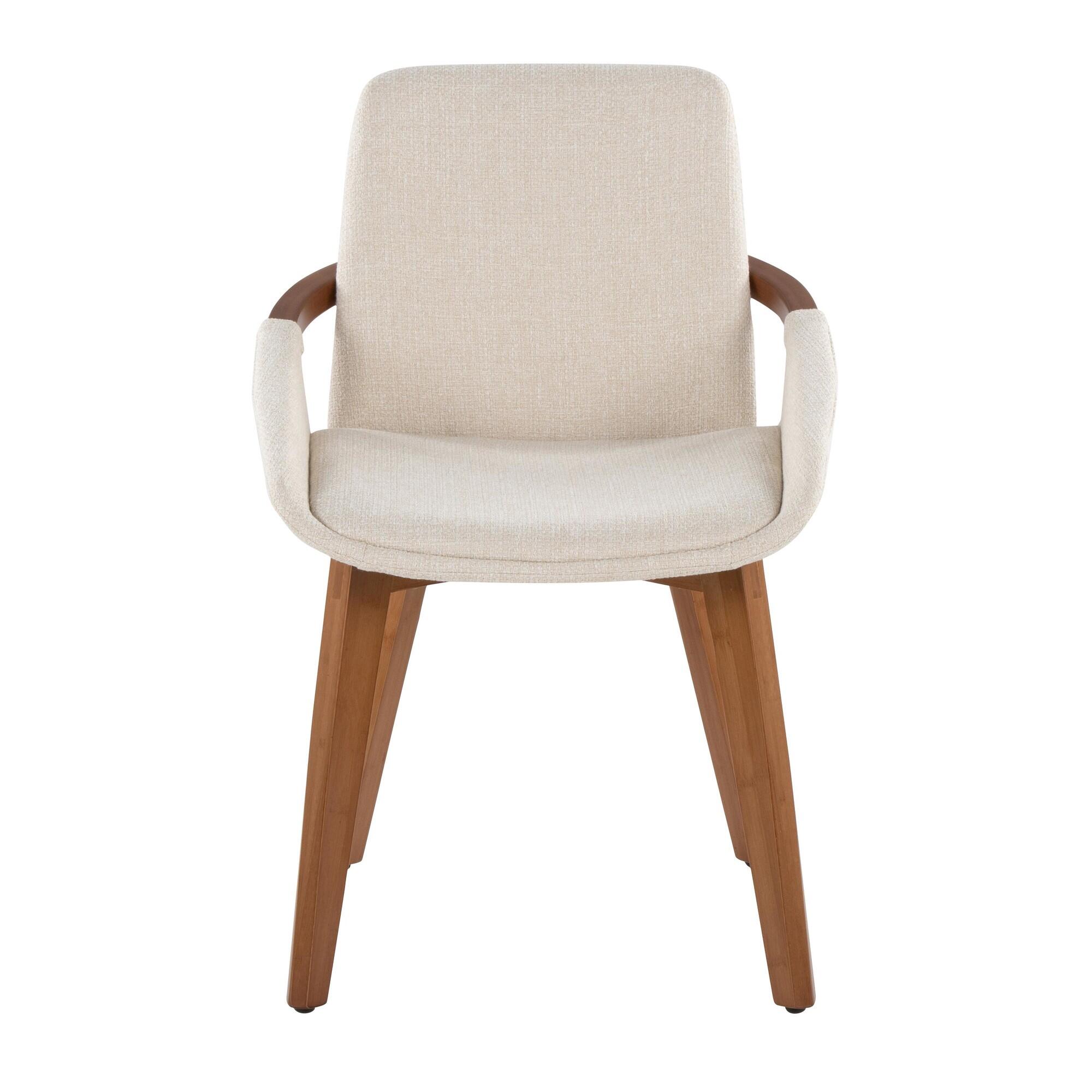 LumiSource Cosmo Dining Chair, Cream/Brown, large