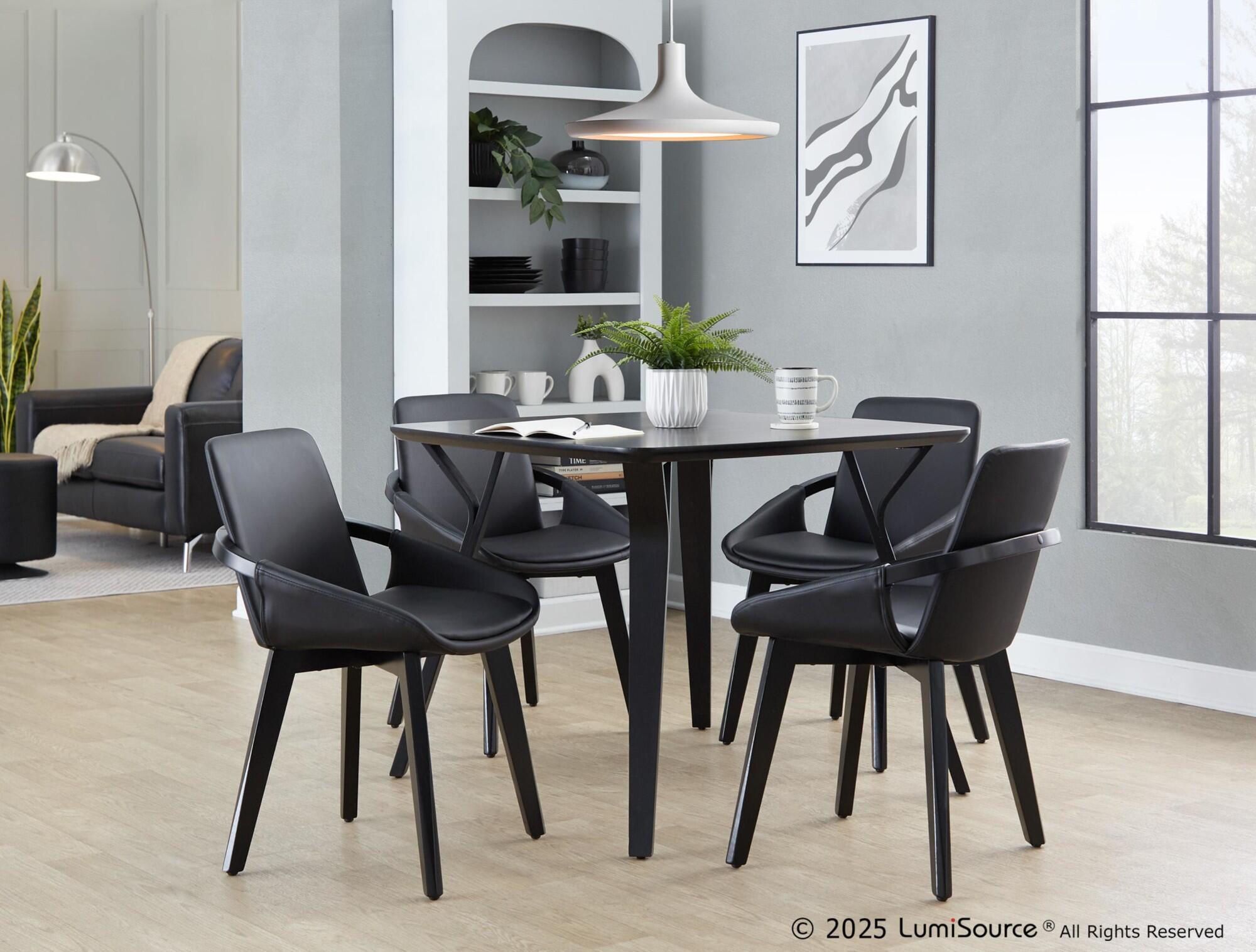 LumiSource Cosmo Solid Dining Chair, Black, rollover