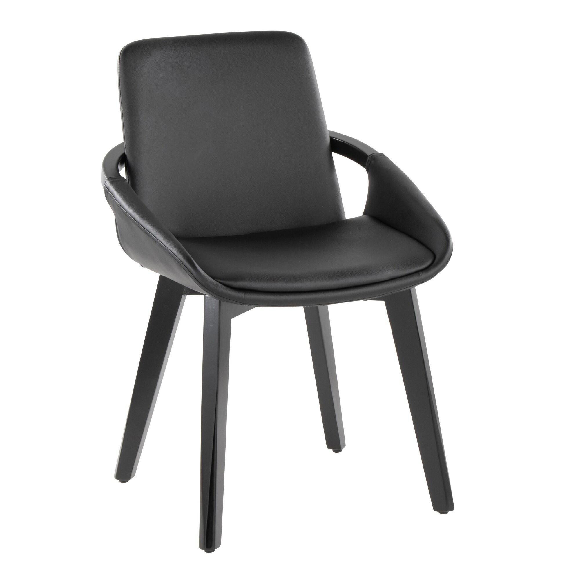 LumiSource Cosmo Solid Dining Chair, Black, large