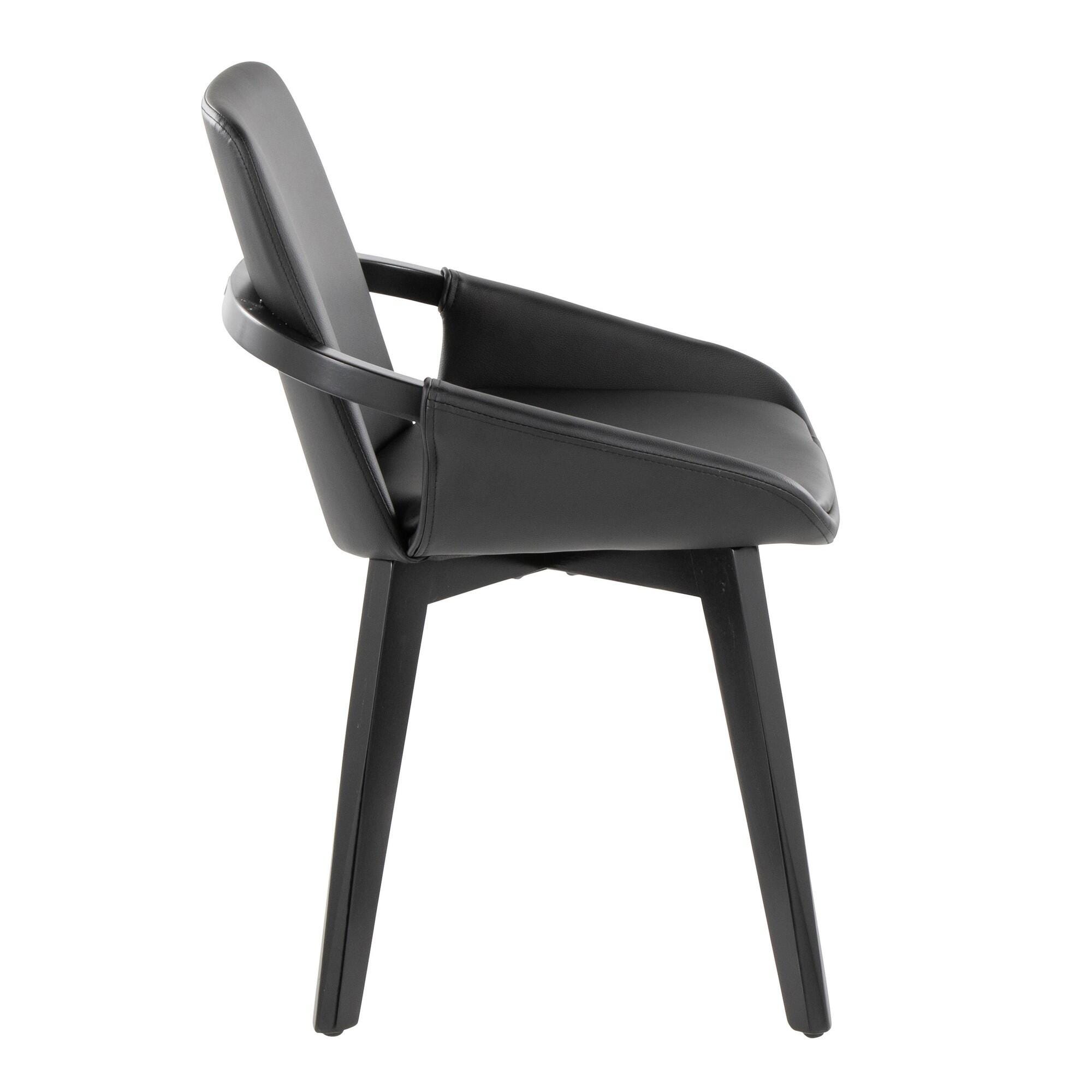 LumiSource Cosmo Solid Dining Chair, Black, large