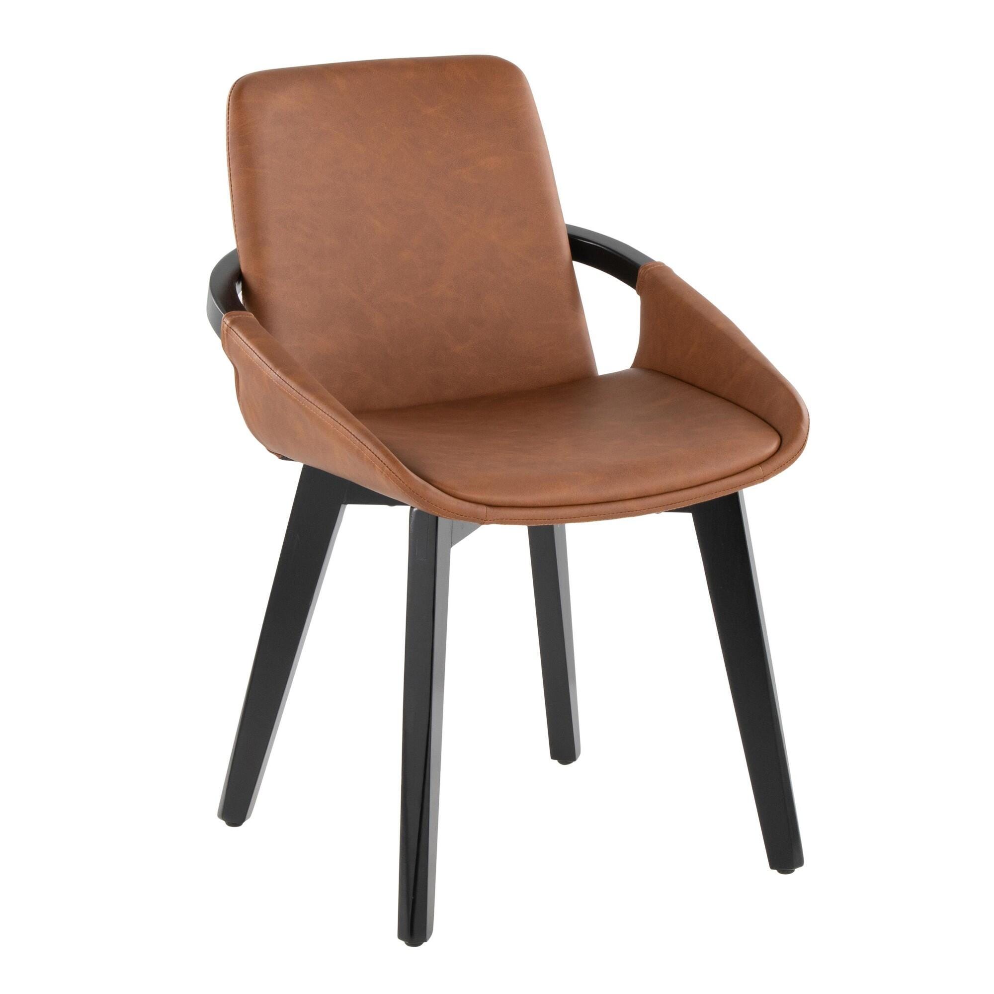 LumiSource Cosmo Solid Dining Chair, Camel/Black, large