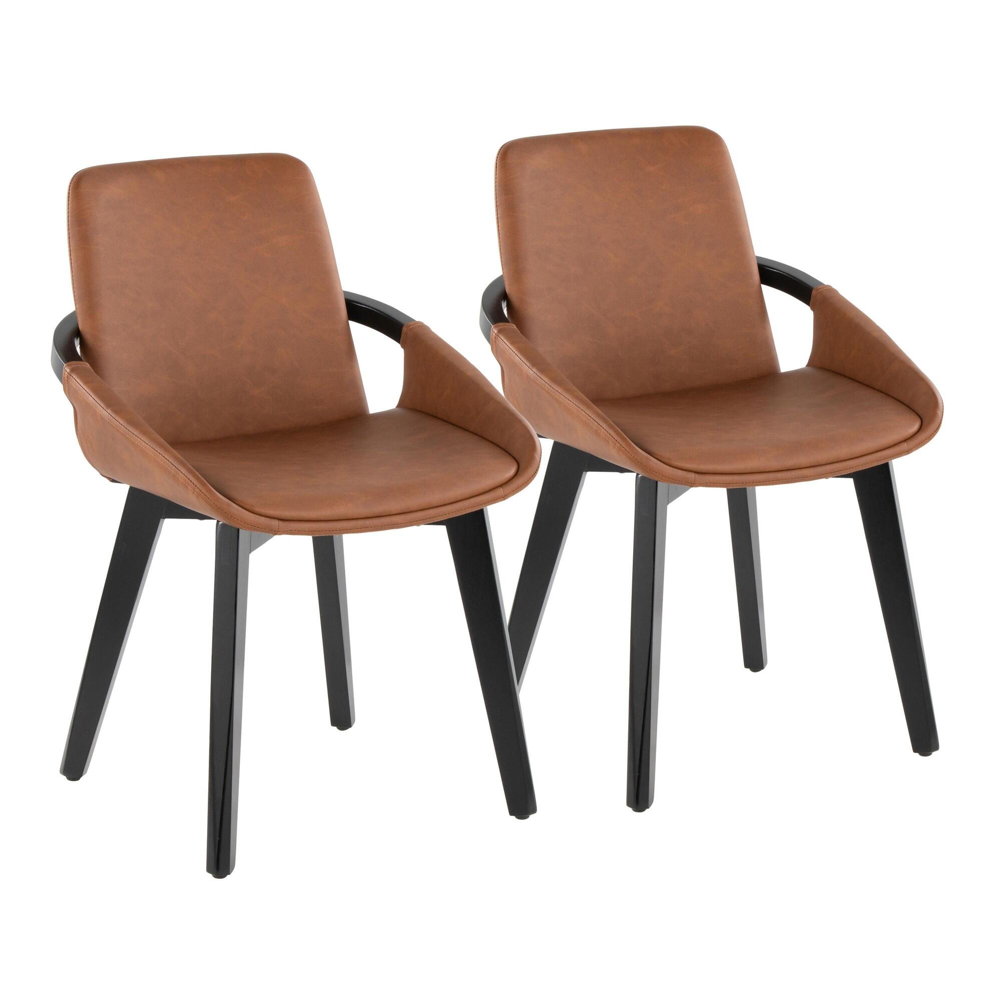 LumiSource Cosmo Solid Dining Chair, Camel/Black, large