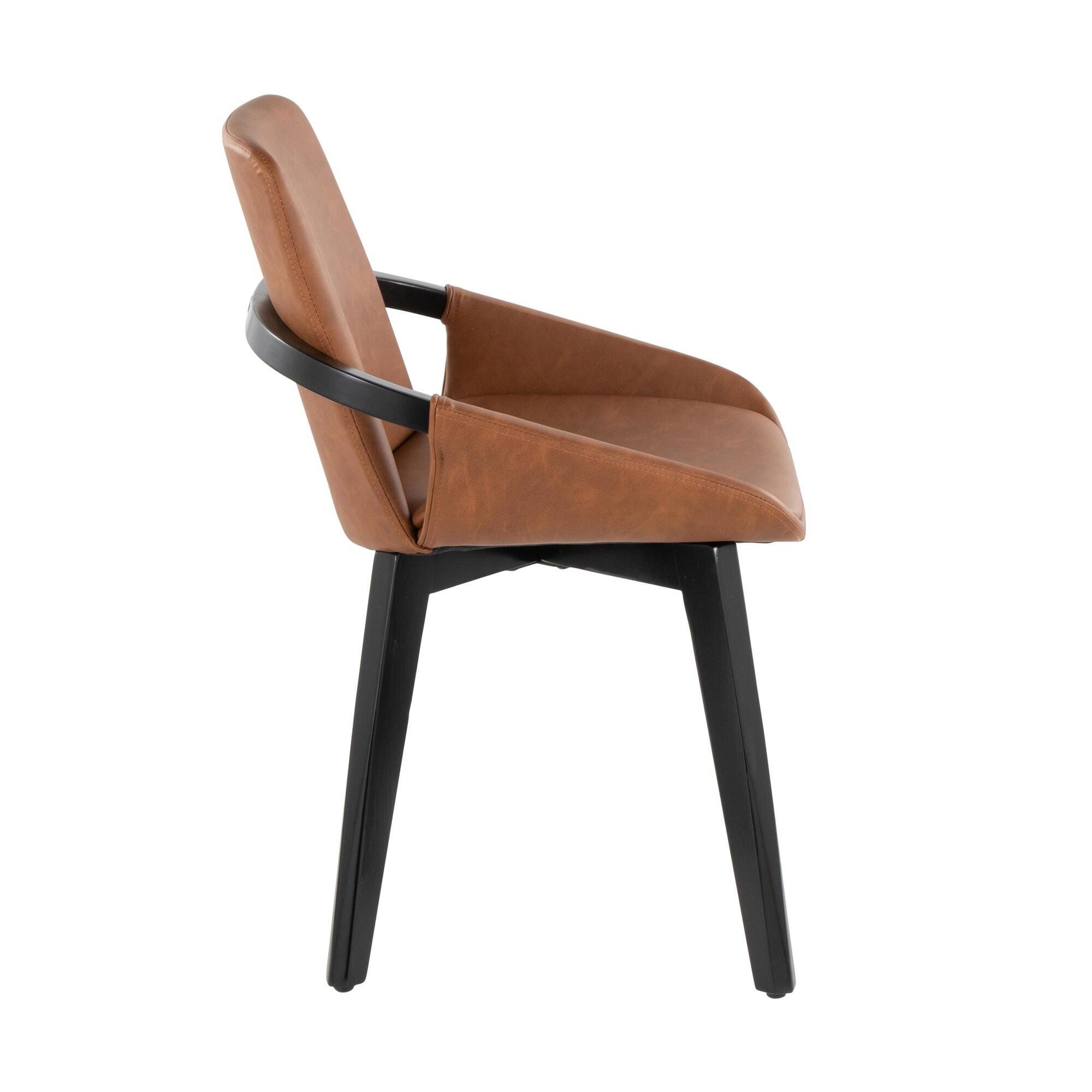 LumiSource Cosmo Solid Dining Chair, Camel/Black, large