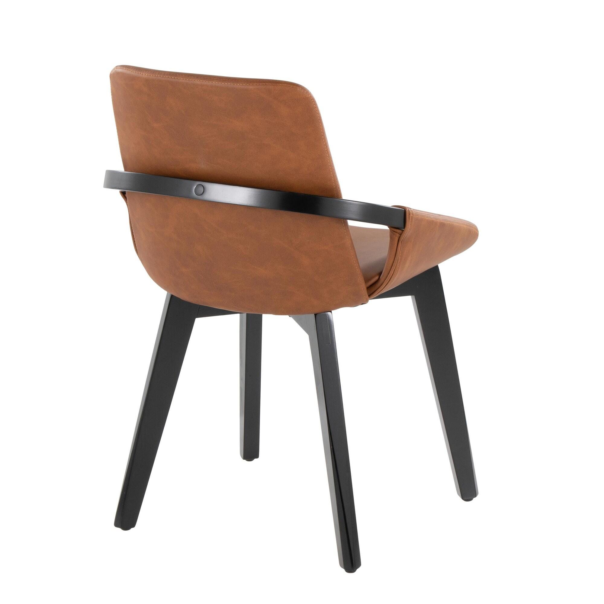 LumiSource Cosmo Solid Dining Chair, Camel/Black, large