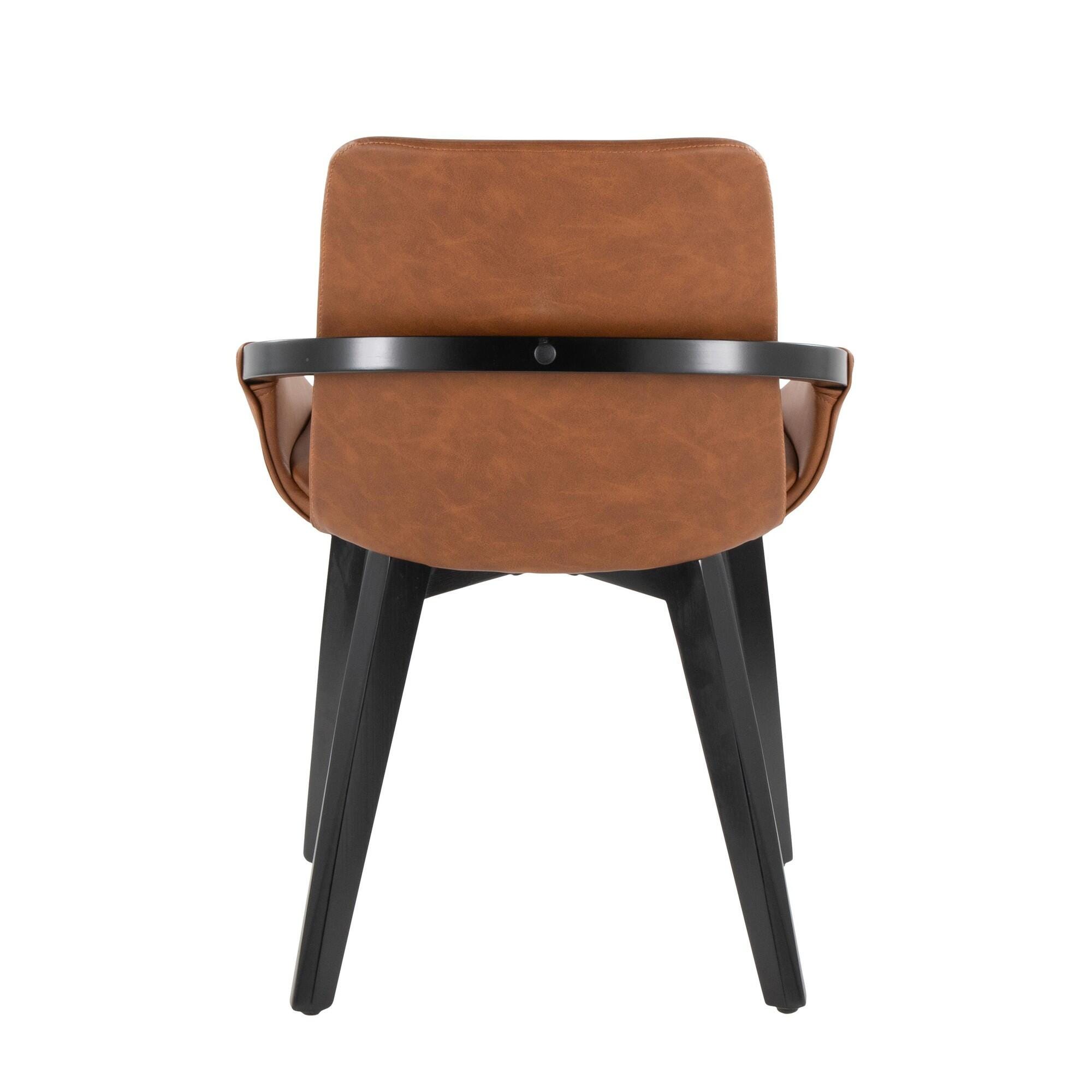 LumiSource Cosmo Solid Dining Chair, Camel/Black, large