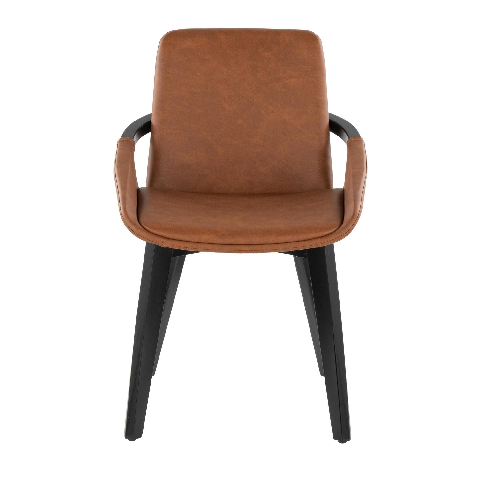 LumiSource Cosmo Solid Dining Chair, Camel/Black, large