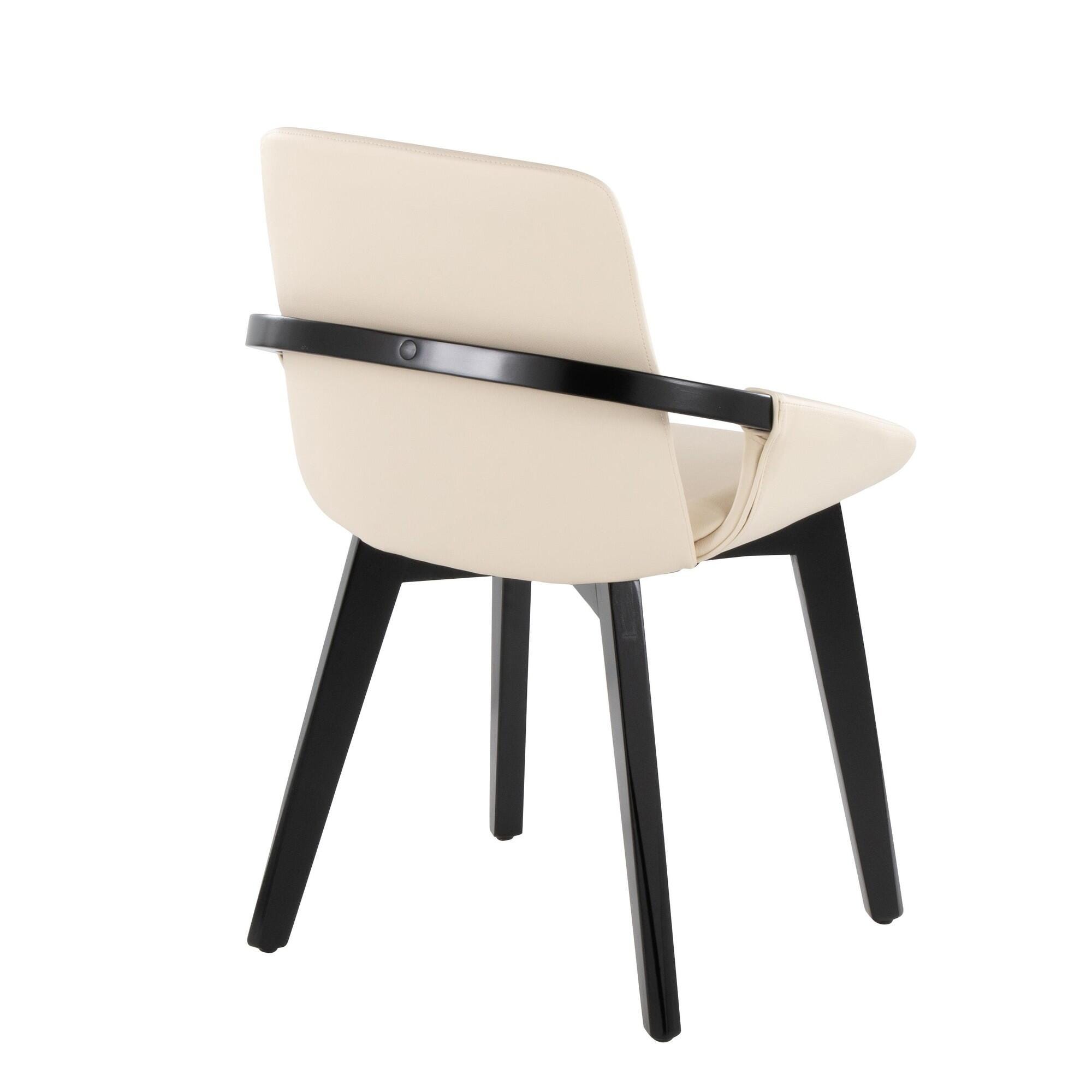LumiSource Cosmo Solid Dining Chair, Cream/Black, large
