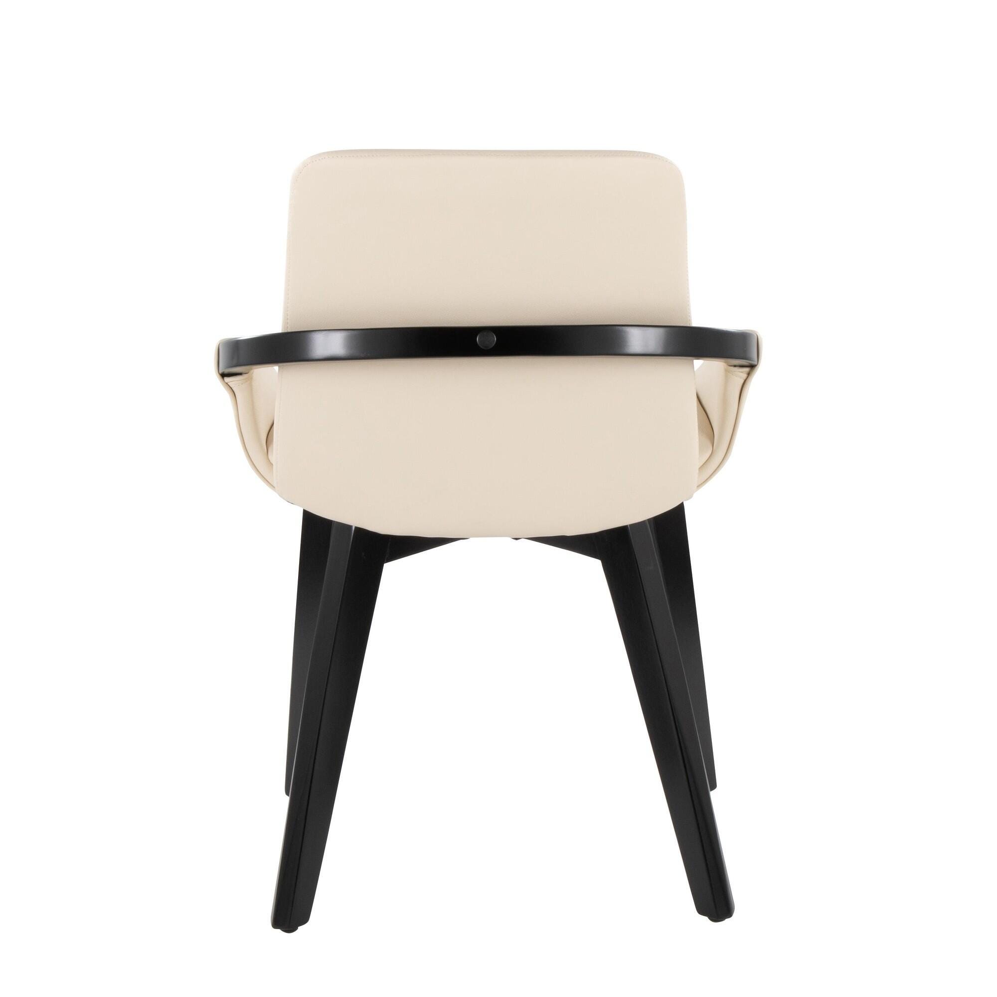 LumiSource Cosmo Solid Dining Chair, Cream/Black, large