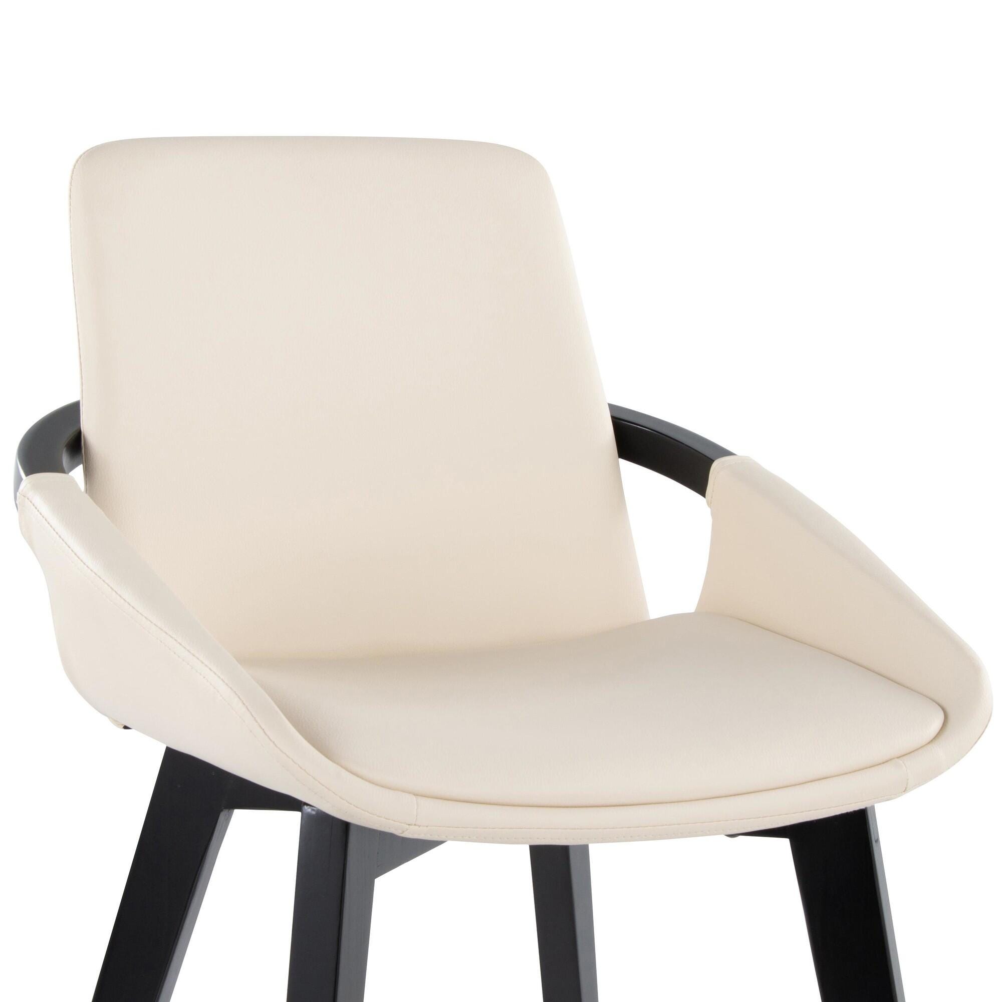 LumiSource Cosmo Solid Dining Chair, Cream/Black, large