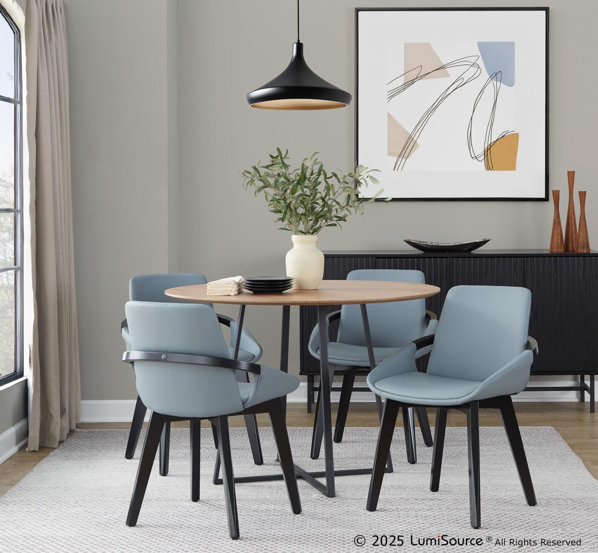 LumiSource Cosmo Solid Dining Chair, Gray/Black, rollover
