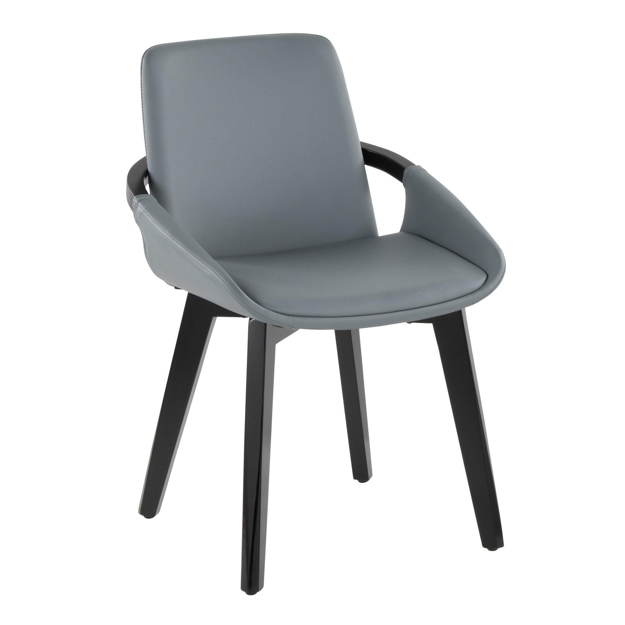 LumiSource Cosmo Solid Dining Chair, Gray/Black, large