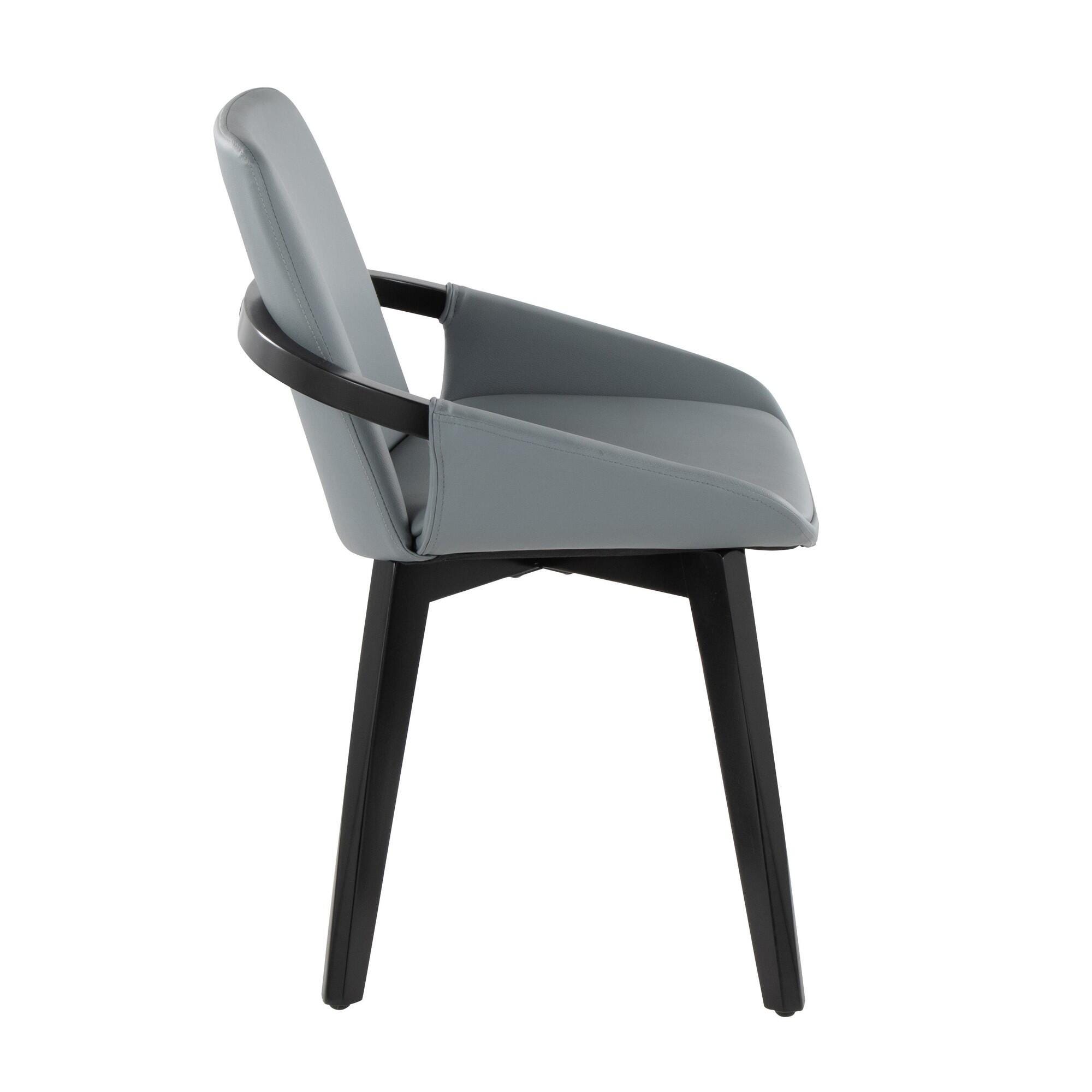LumiSource Cosmo Solid Dining Chair, Gray/Black, large