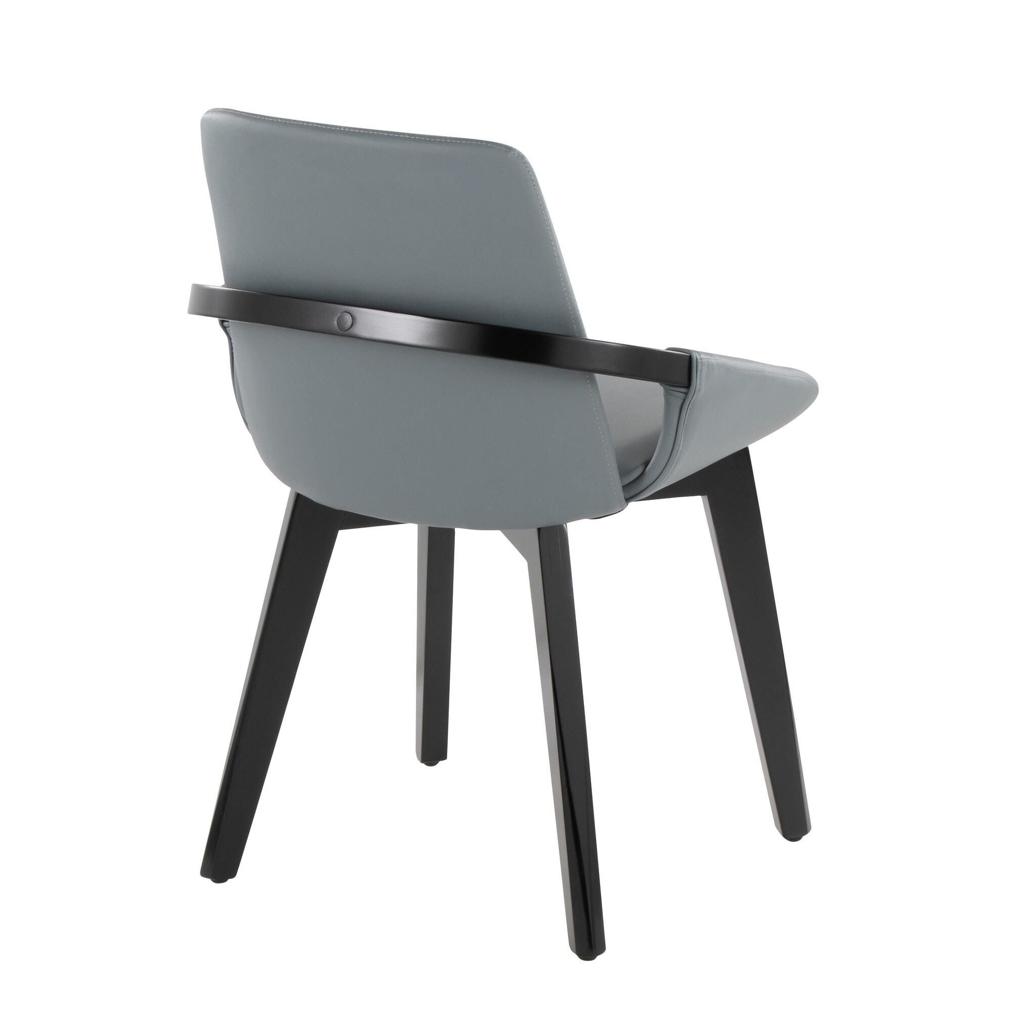 LumiSource Cosmo Solid Dining Chair, Gray/Black, large