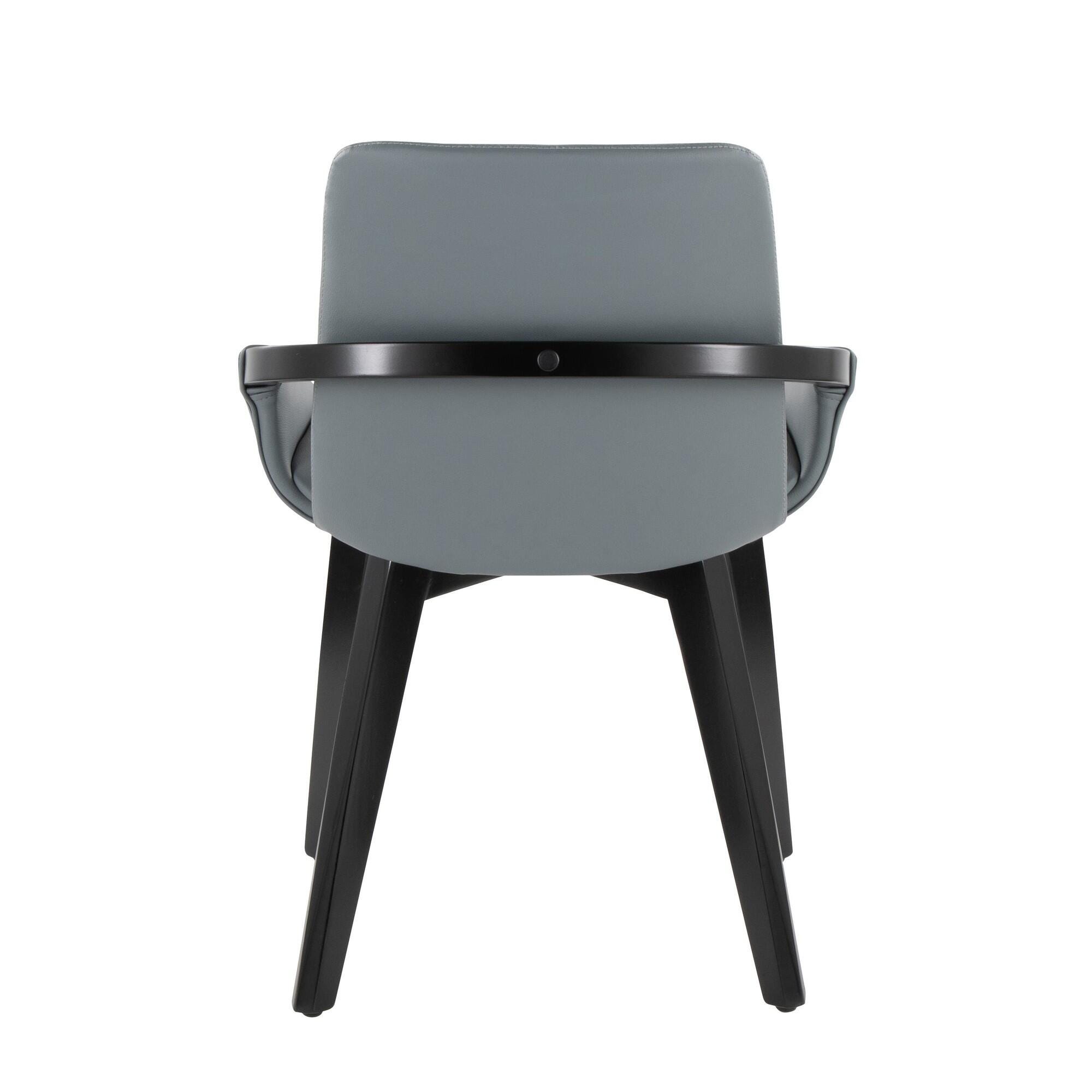 LumiSource Cosmo Solid Dining Chair, Gray/Black, large