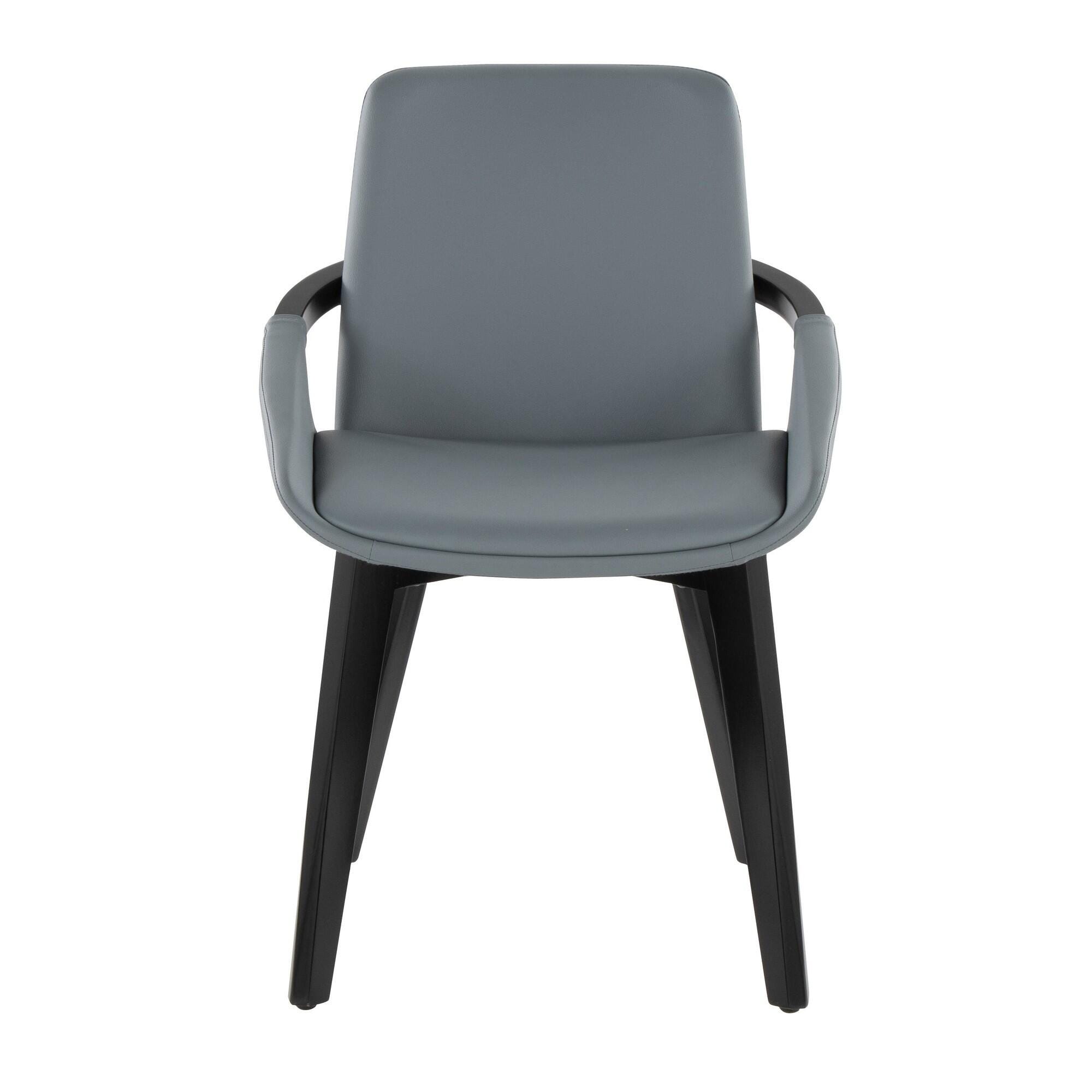 LumiSource Cosmo Solid Dining Chair, Gray/Black, large