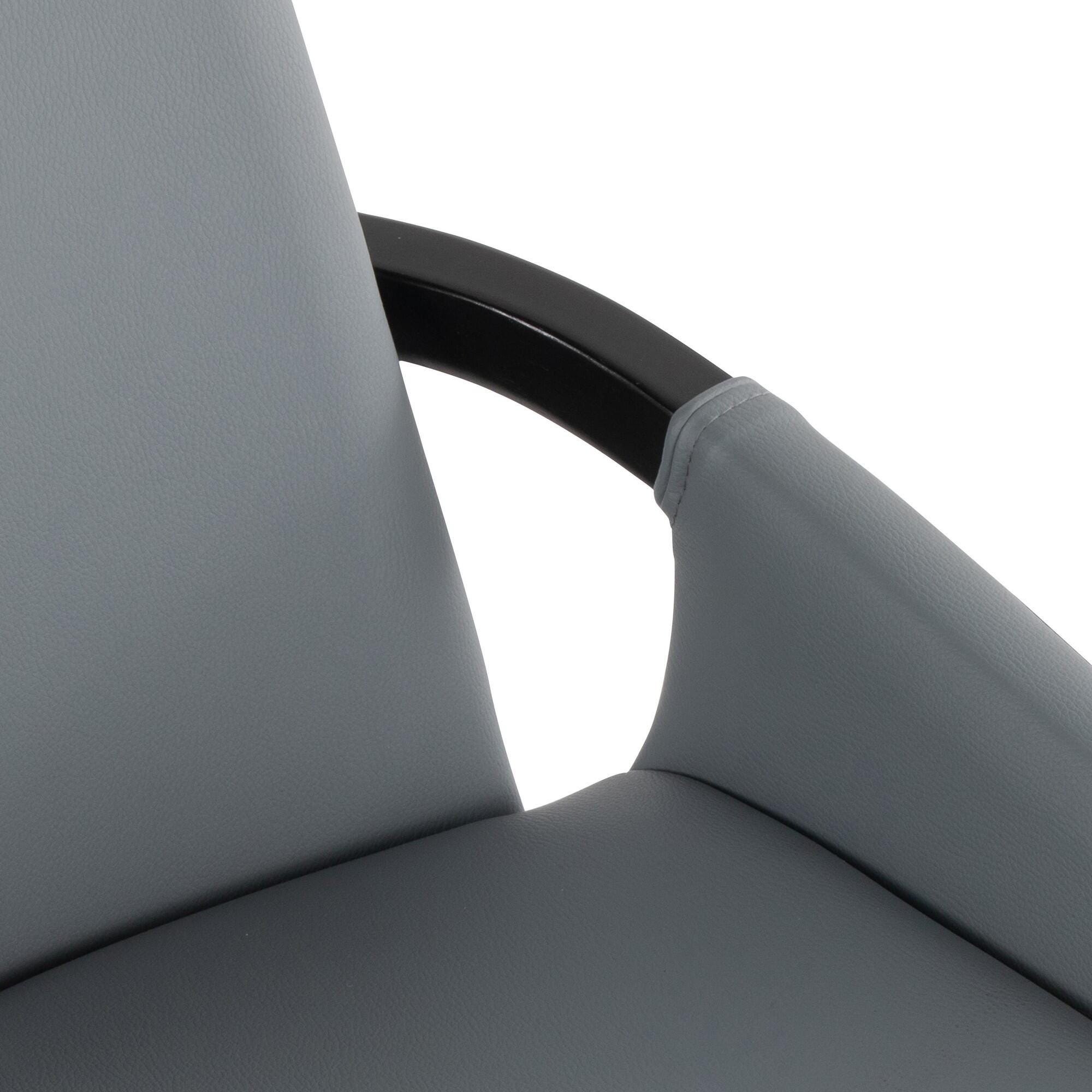 LumiSource Cosmo Solid Dining Chair, Gray/Black, large