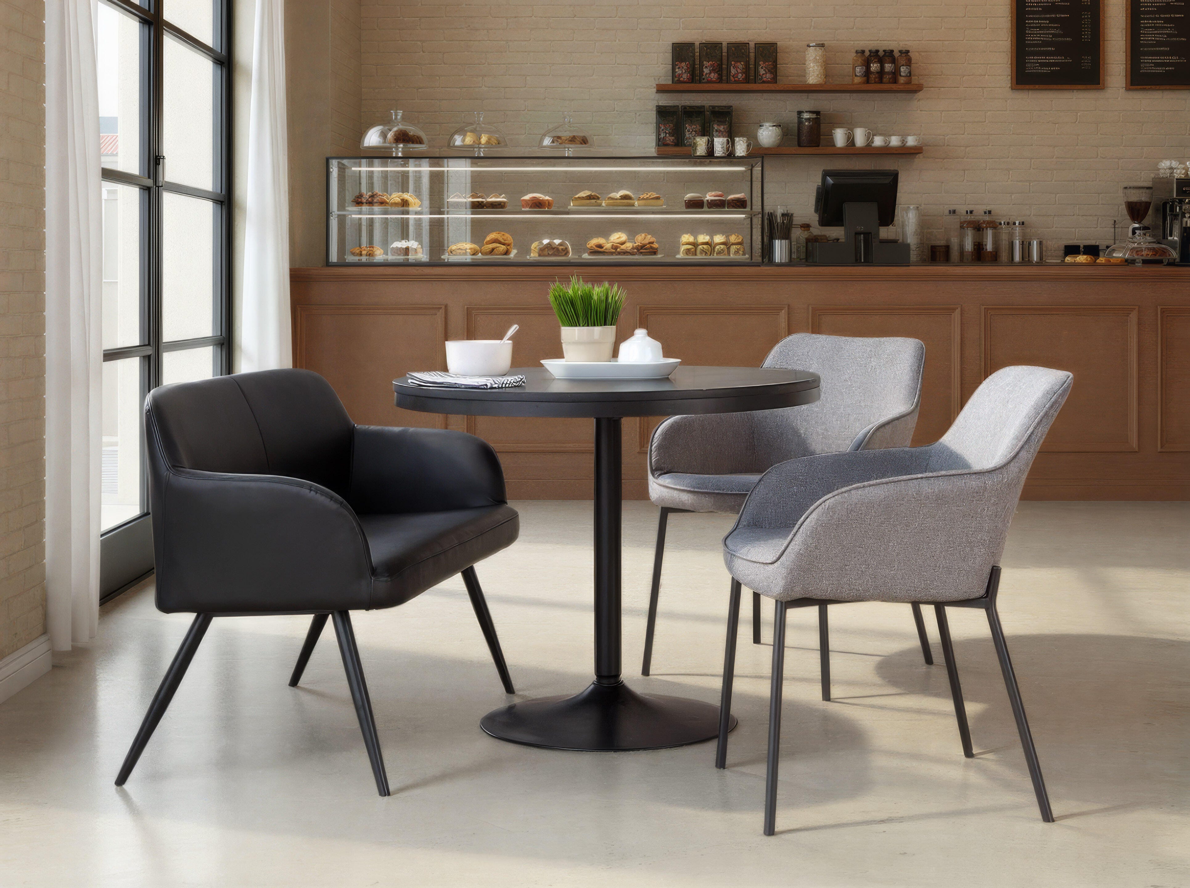 LumiSource Daniella 23" Dining Bench, Black, rollover