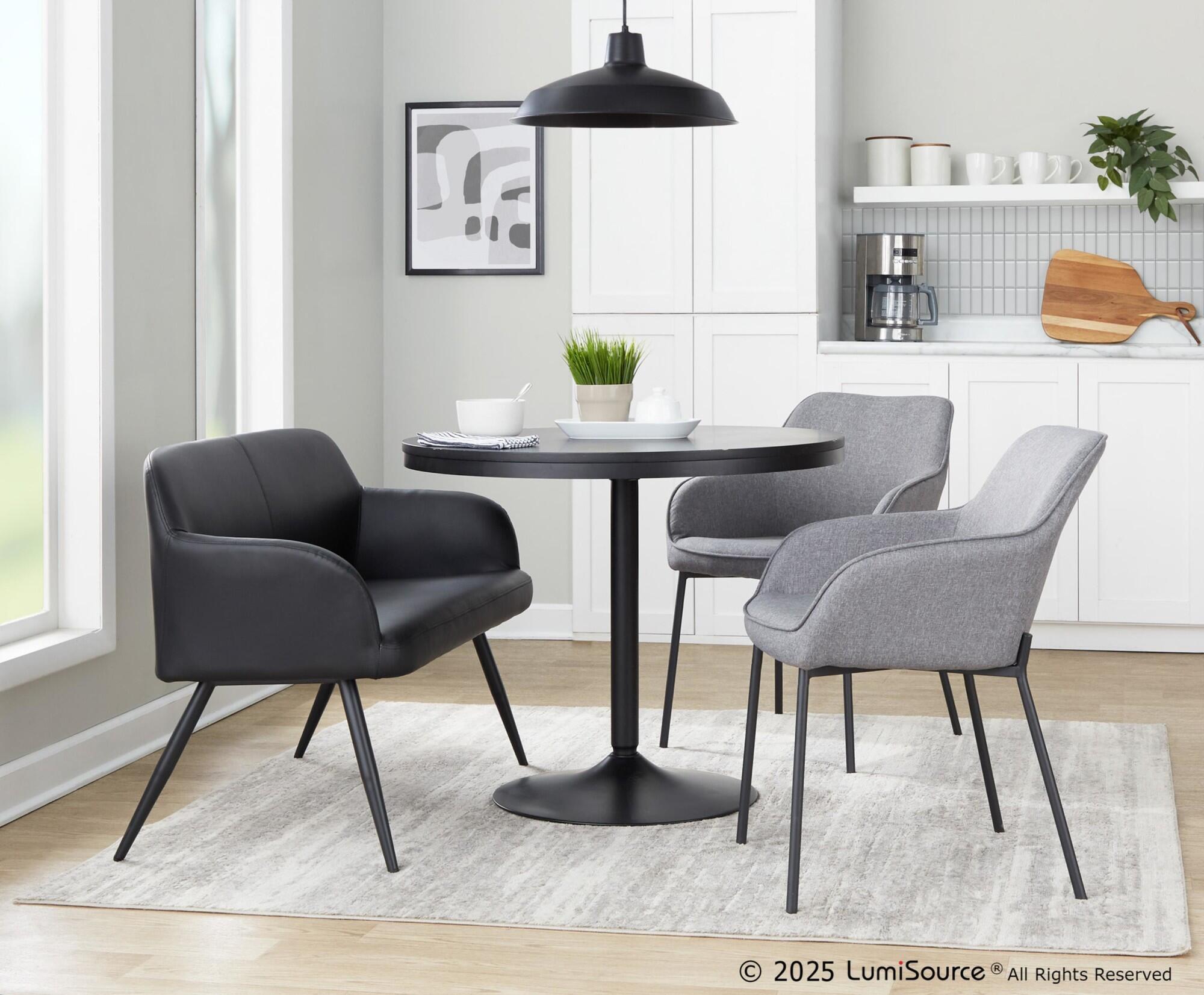 LumiSource Daniella 23" Dining Bench, Black, large
