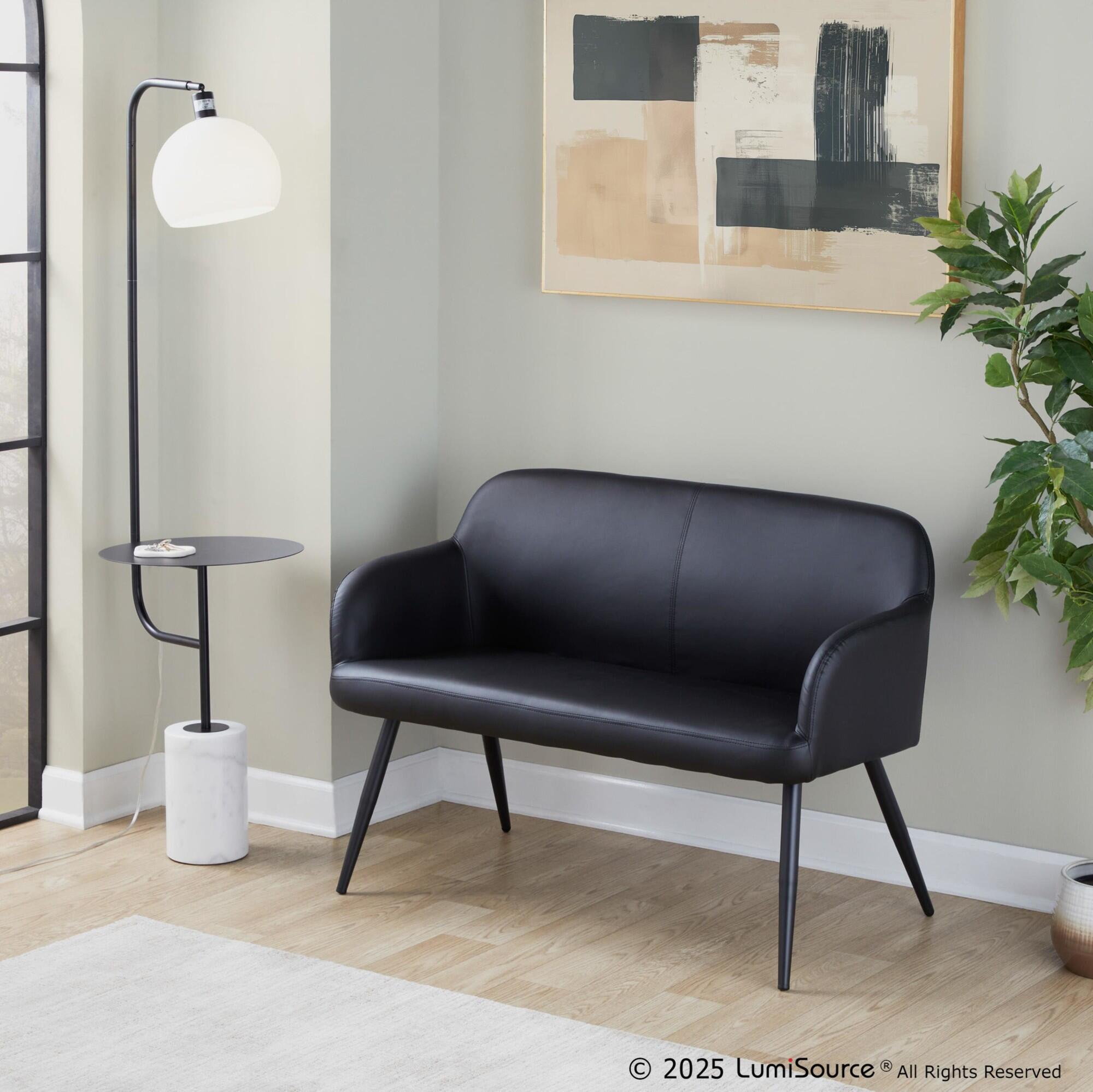 LumiSource Daniella 23" Dining Bench, Black, large