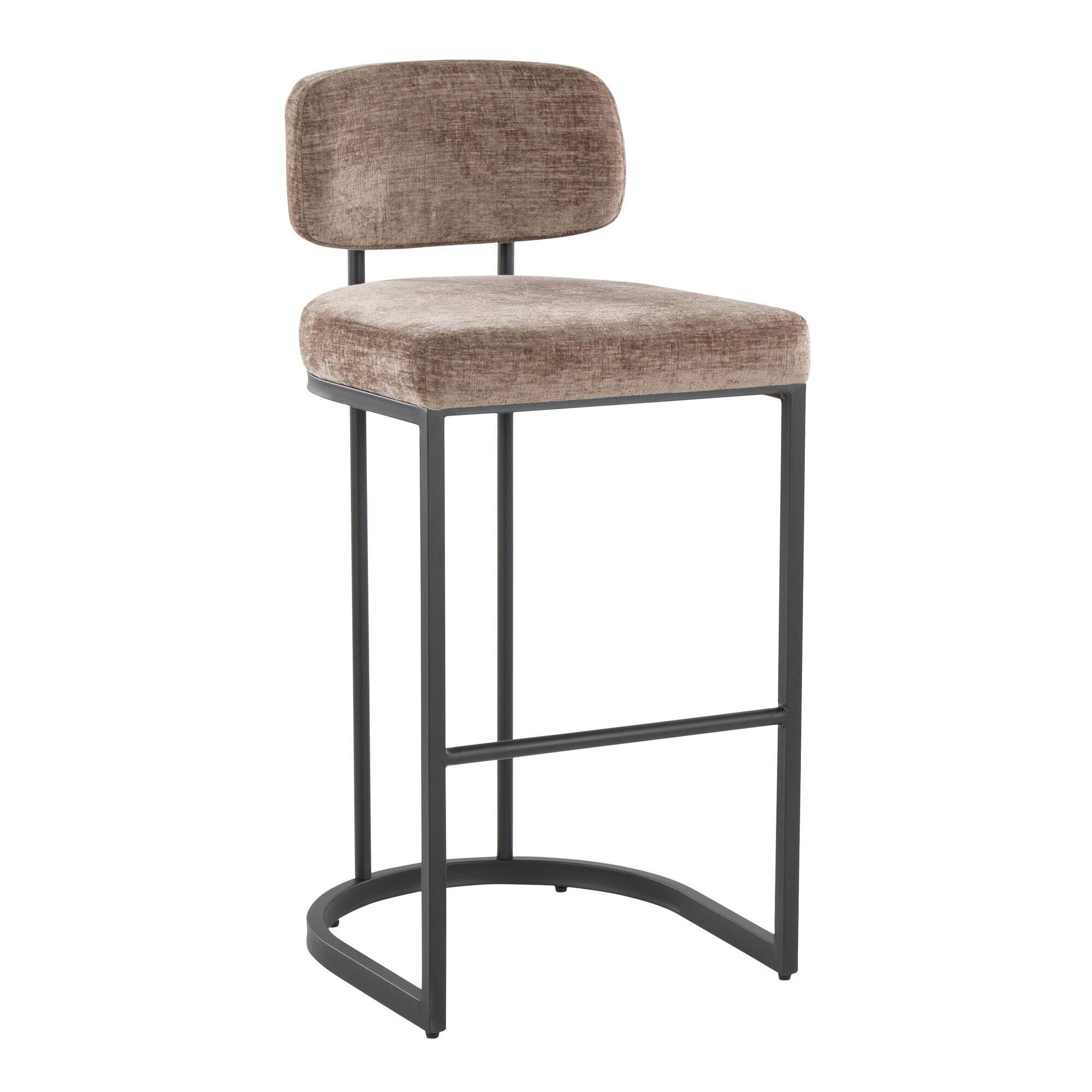 LumiSource Demi Bar Height Bar Stool (Set of 2), Brown/Black, large