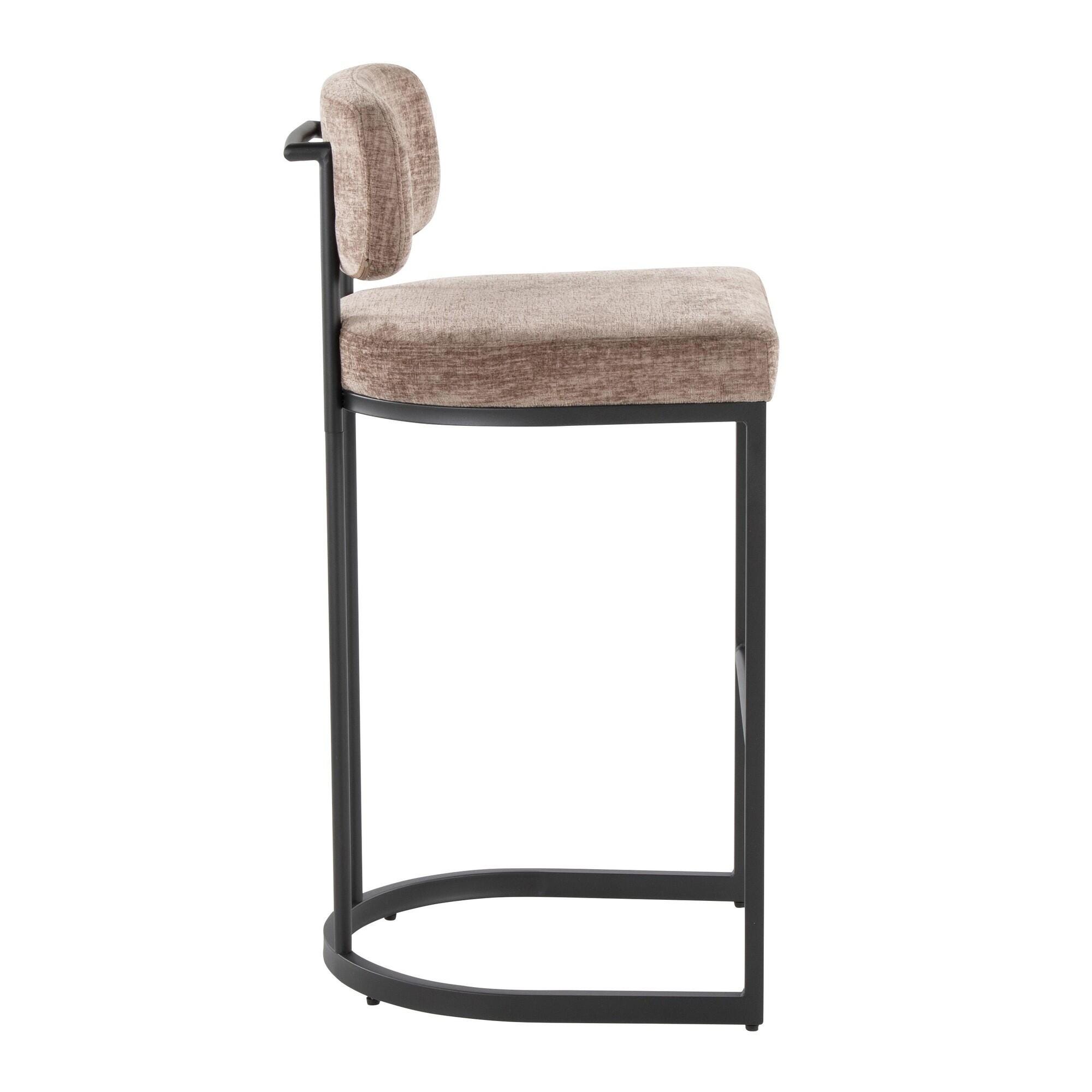 LumiSource Demi Bar Height Bar Stool (Set of 2), Brown/Black, large