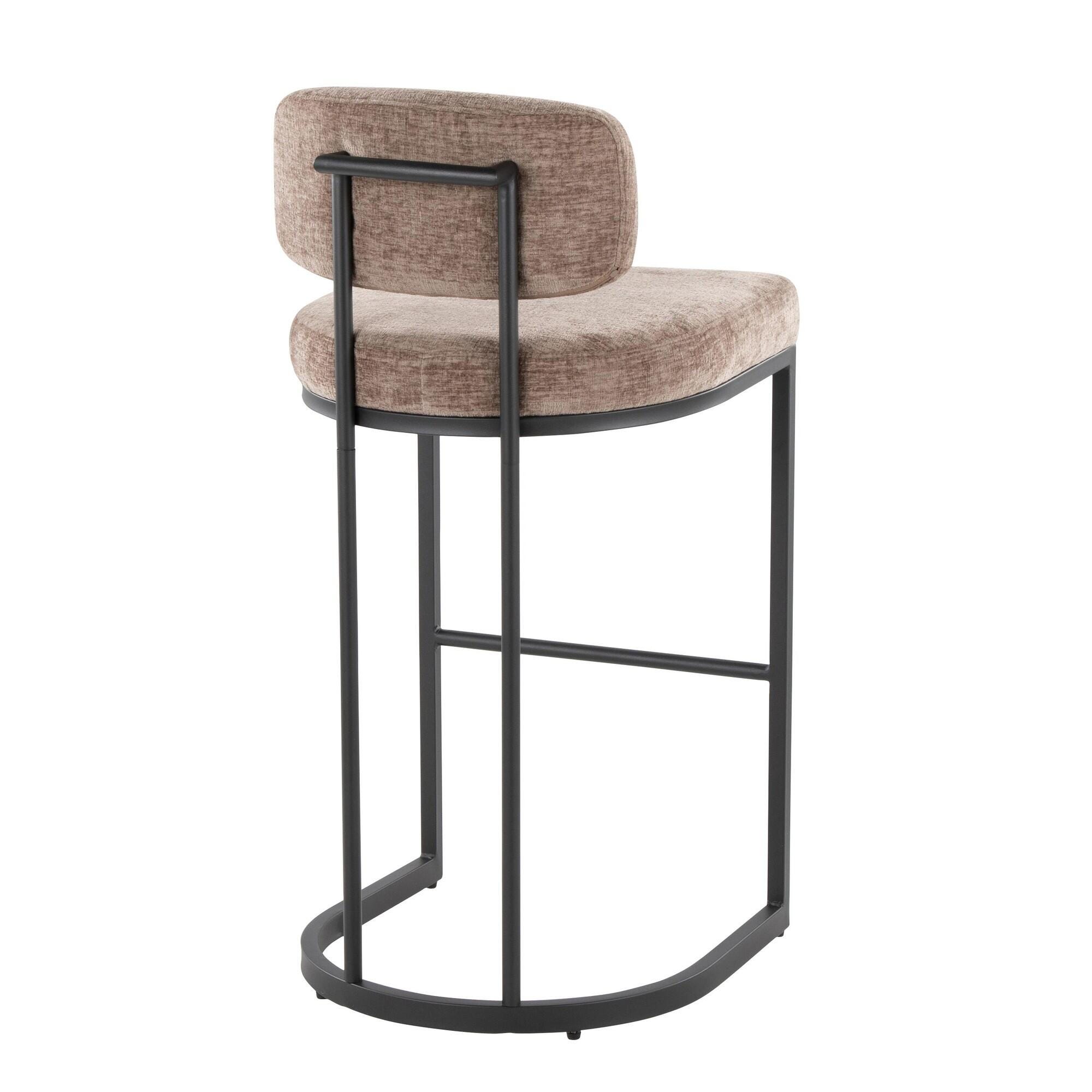 LumiSource Demi Bar Height Bar Stool (Set of 2), Brown/Black, large